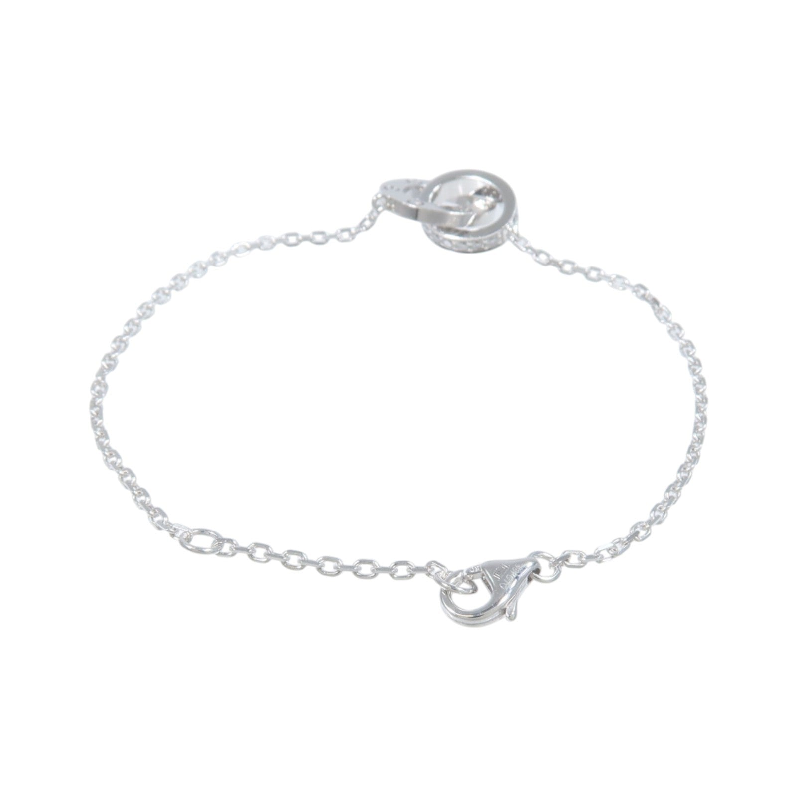 CARTIER 18K白金Love Bracelet On Chain Paved鑽石手鏈