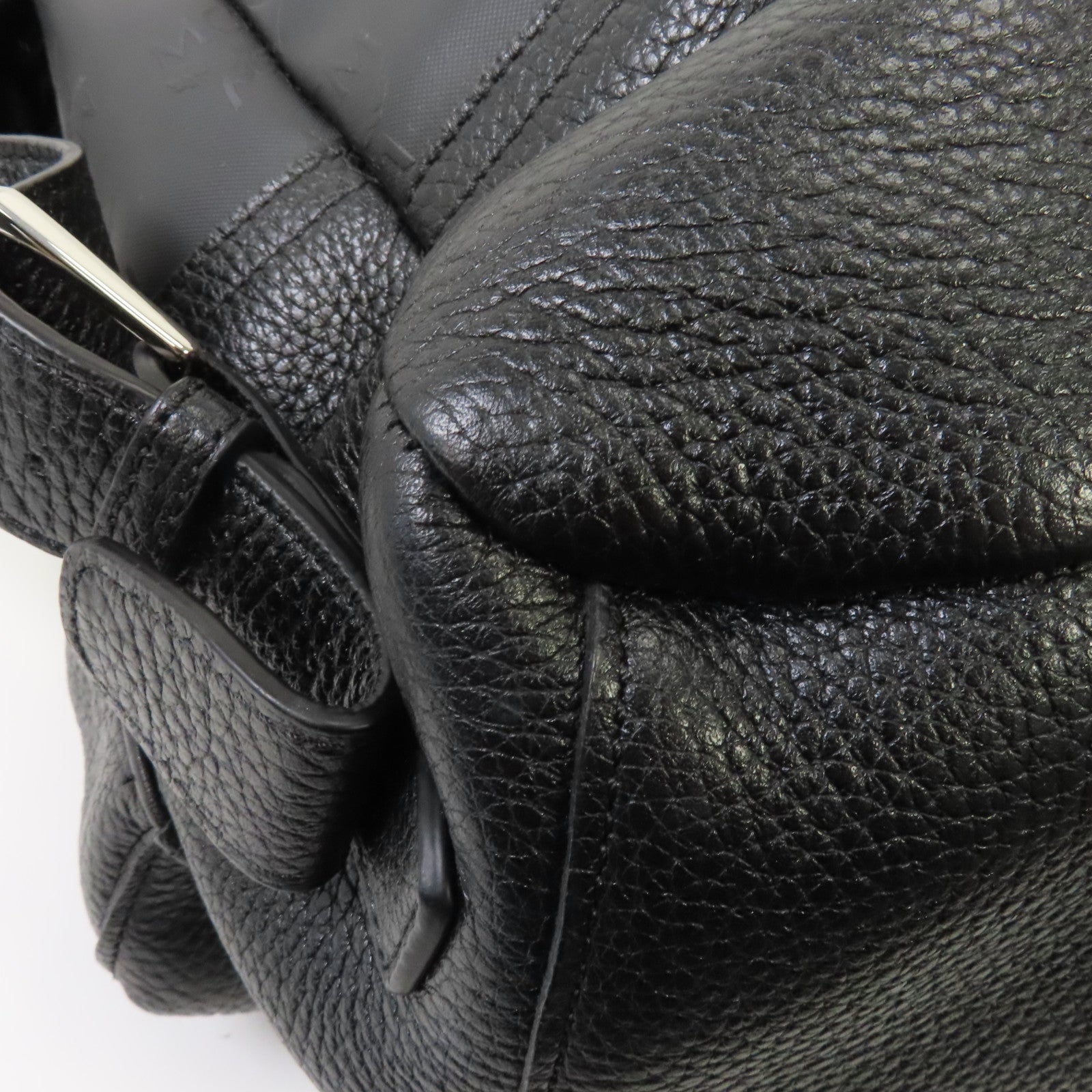 MCM 尼龍Rucksack銀扣背包黑色