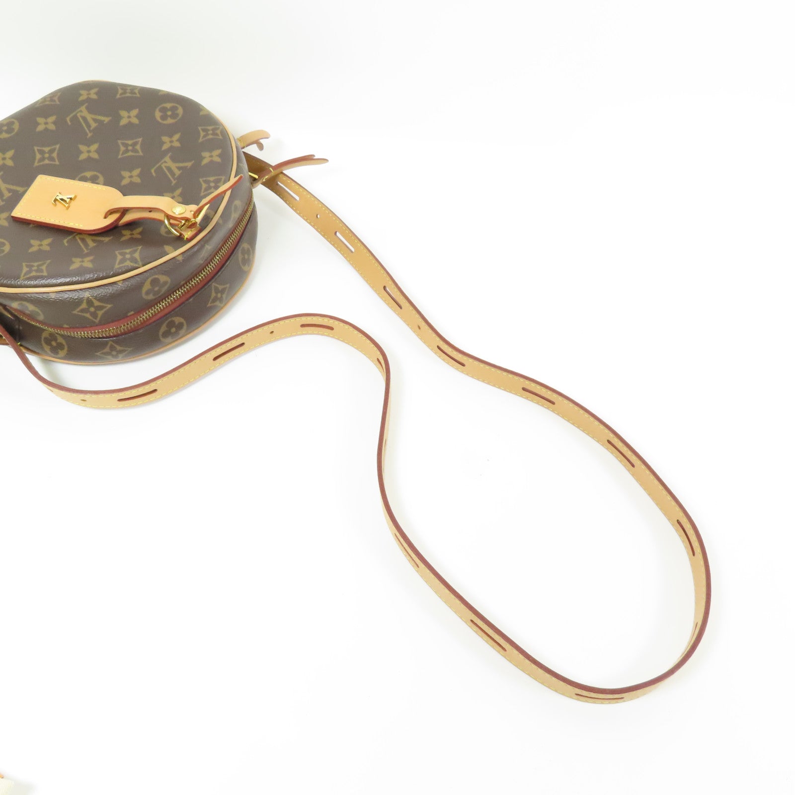 LOUIS VUITTON Monogram Chapeau Souple MM金扣肩背袋棕色