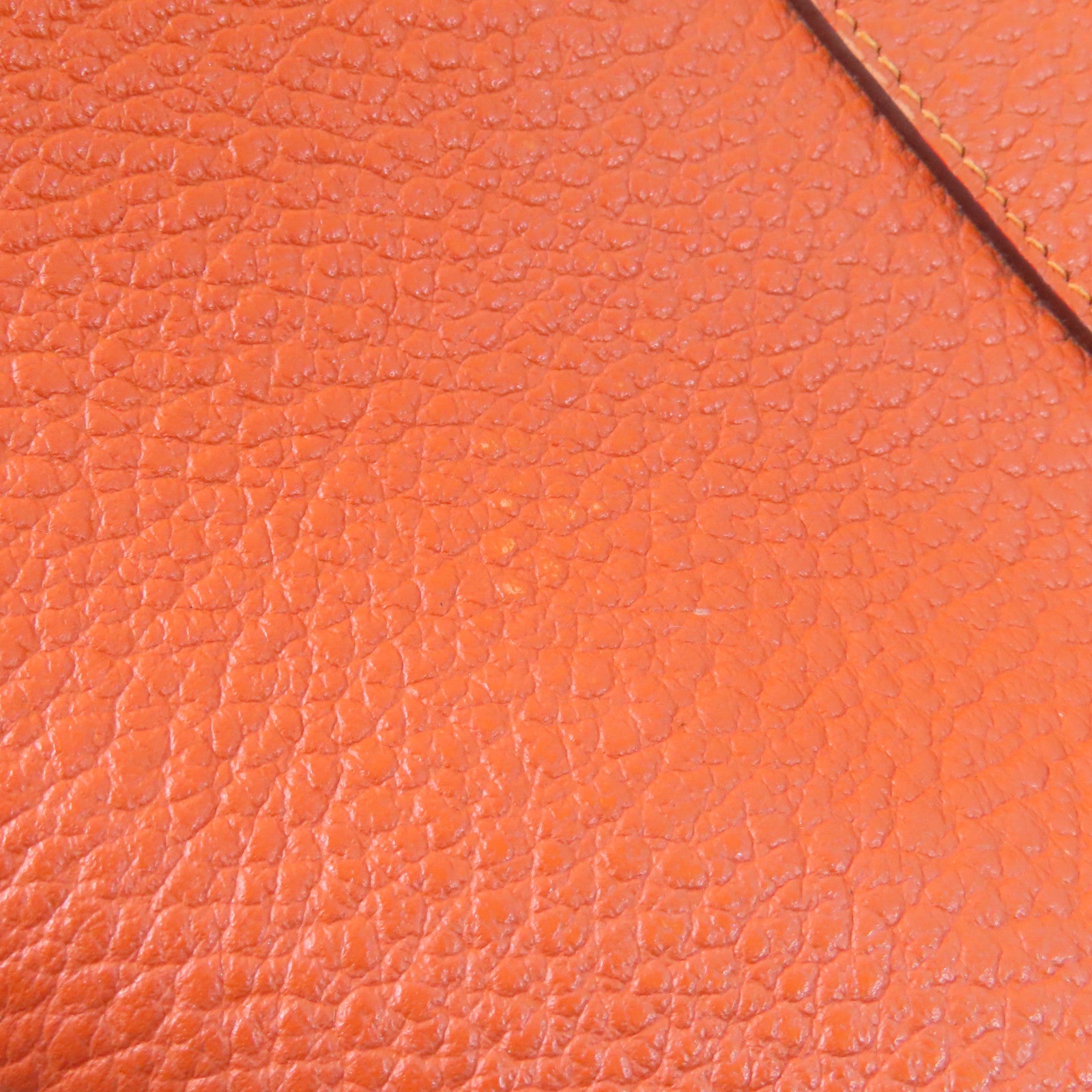 HERMES 【激減優惠】Country皮革Garden Party PM銀扣手挽袋橙色