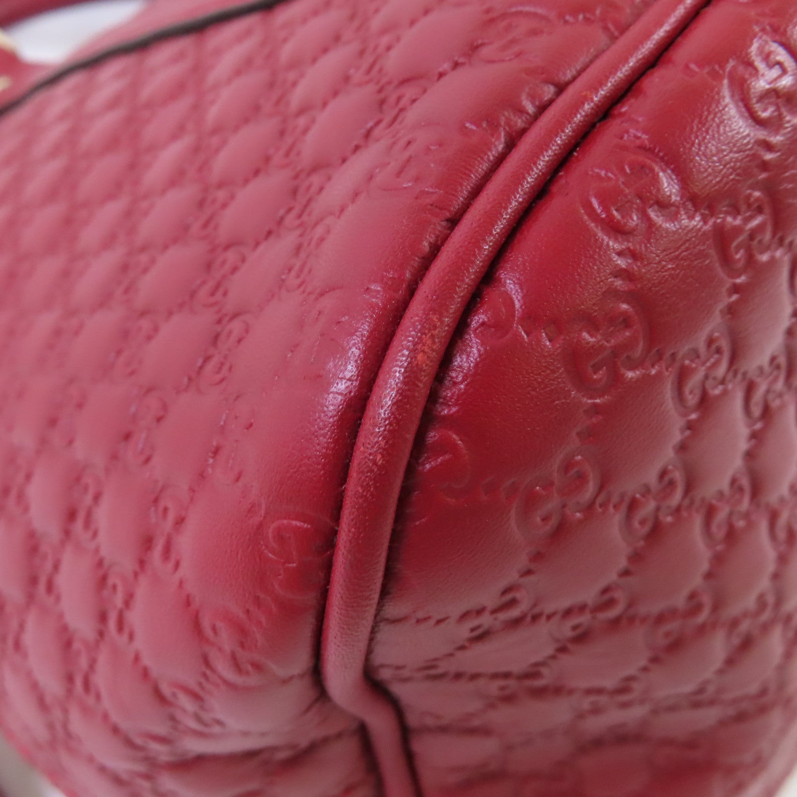 GUCCI 【激減優惠】牛皮皮革Micro Guccissima 2Way Shoulder Bag金扣手挽肩背兩用袋紅色