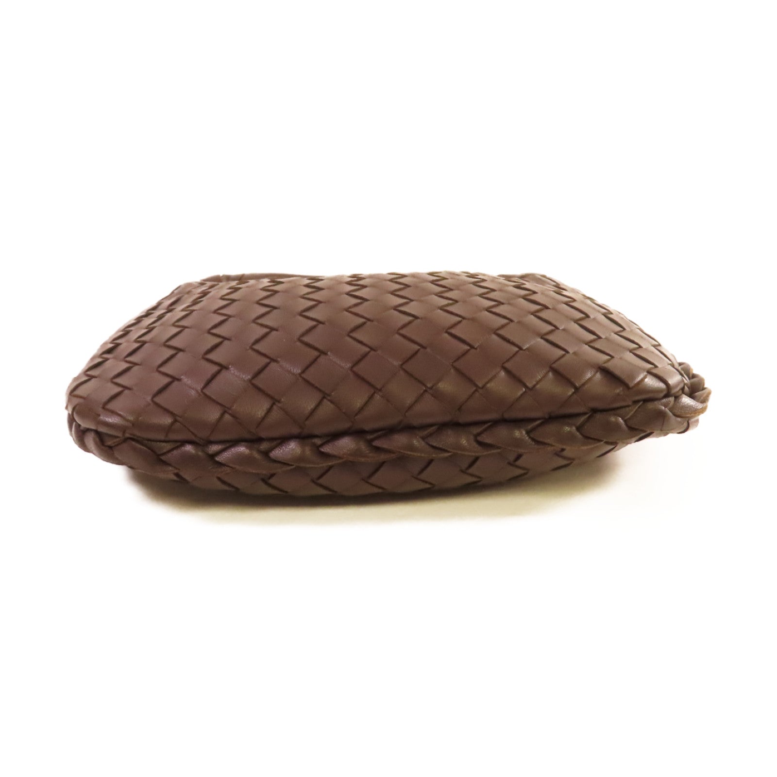 BOTTEGA VENETA 織紋皮革Handbag金扣手挽袋啡色