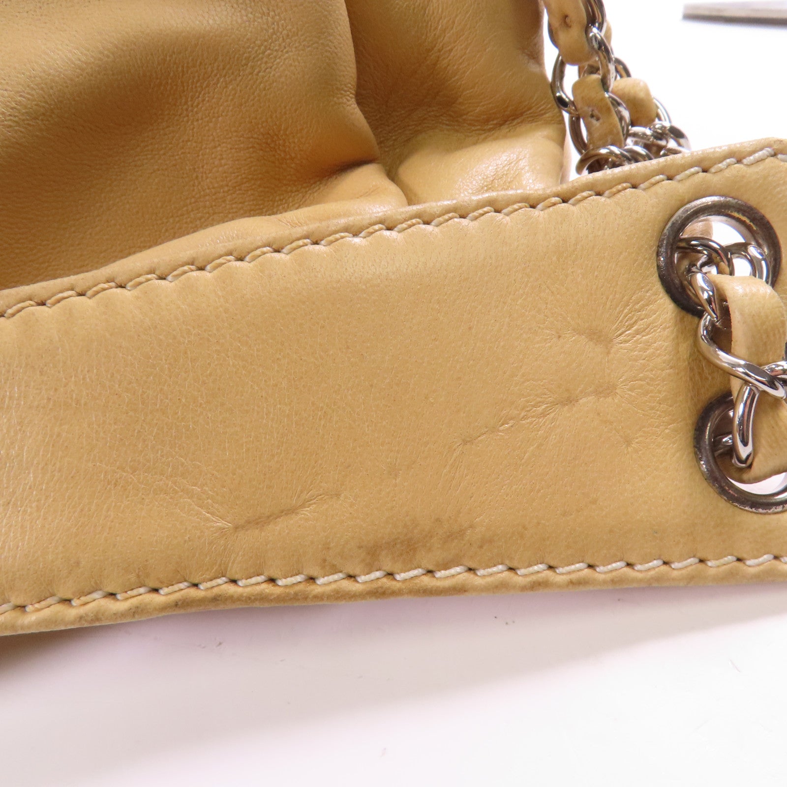 CHANEL 羊皮皮革Vintage Shoulder Bag銀扣肩背袋