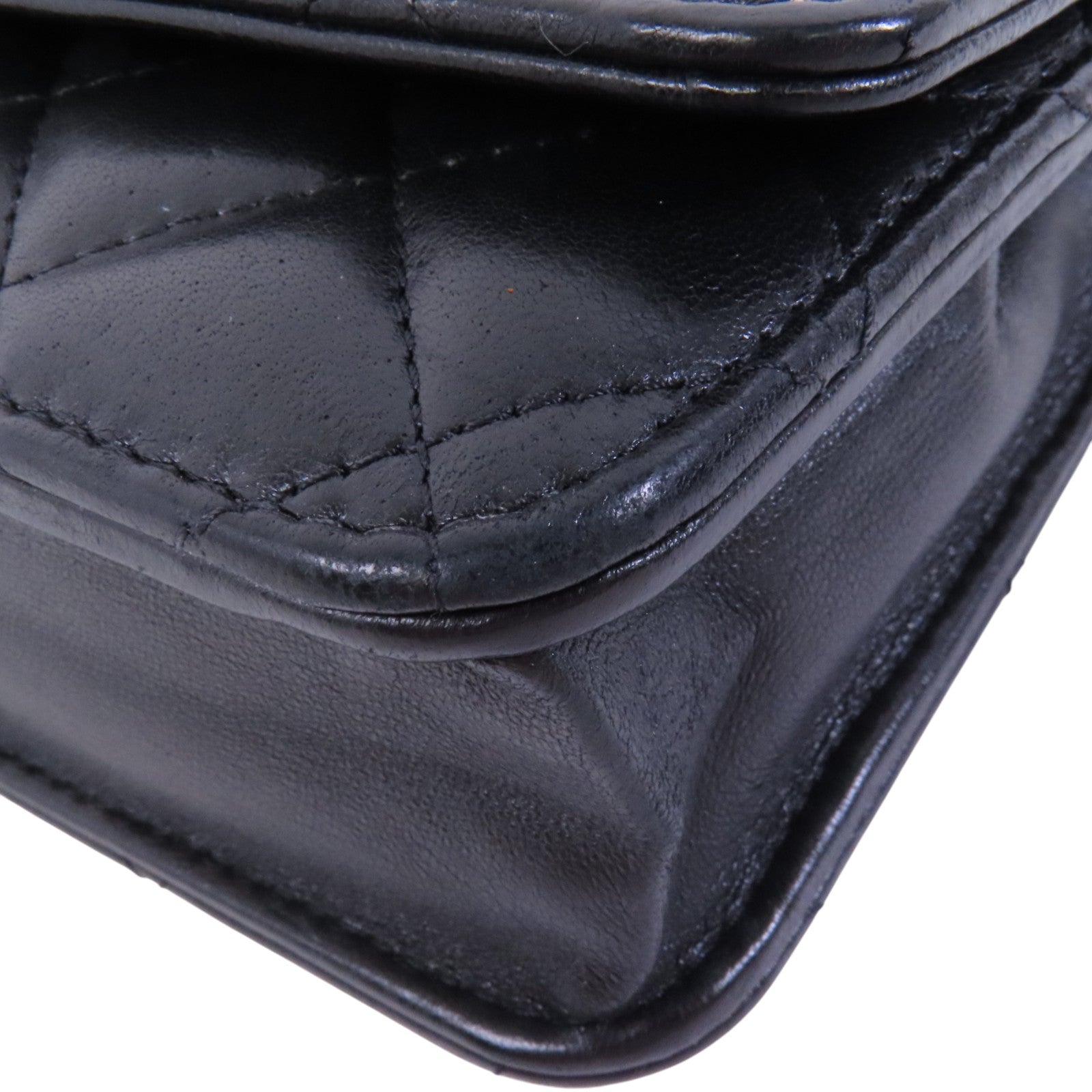 CHANEL 【激減優惠】羊皮皮革WOC Wallet On Chain金扣鏈帶肩背袋