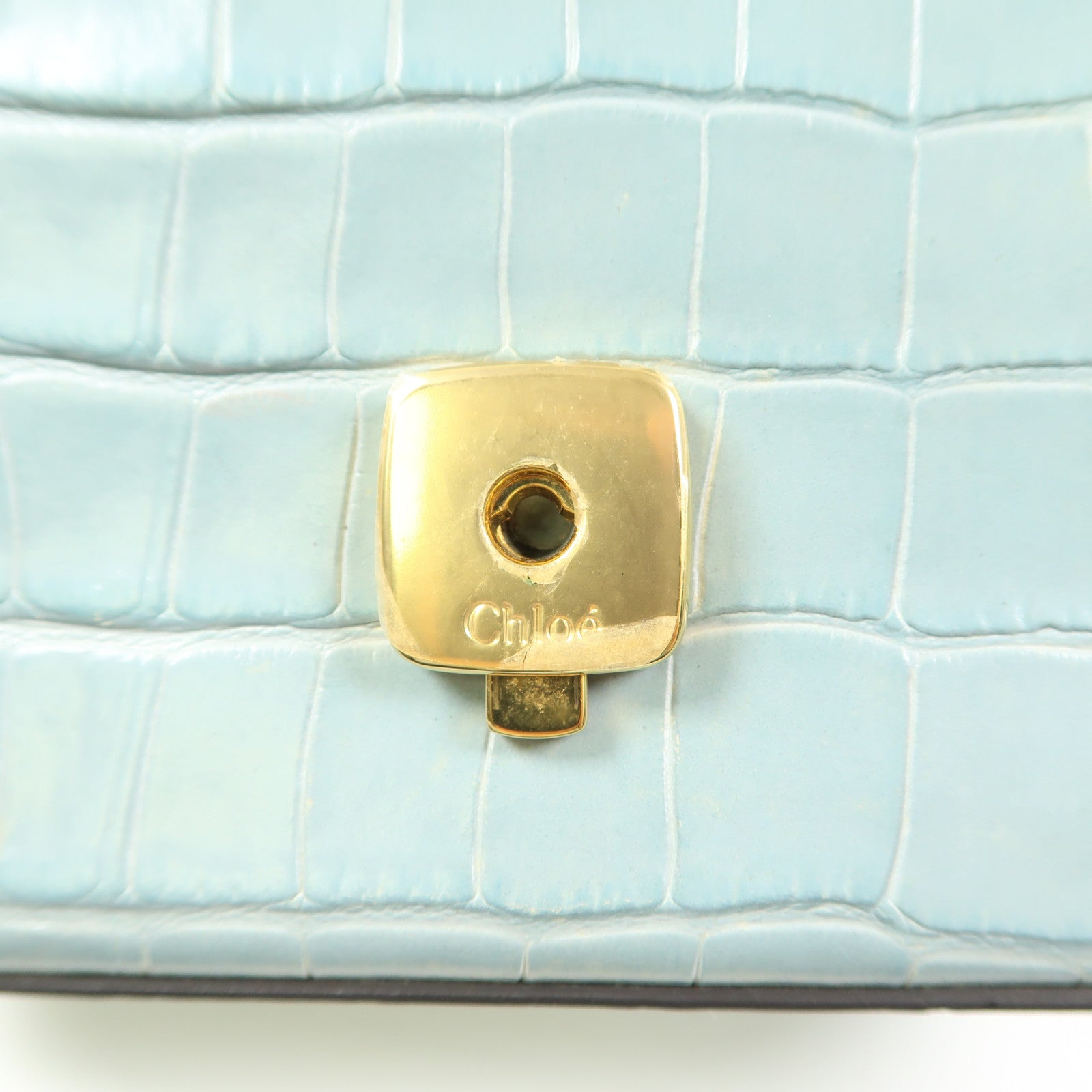 Chloe 【激減優惠】牛皮皮革Mini C Bag金扣手挽肩背兩用袋