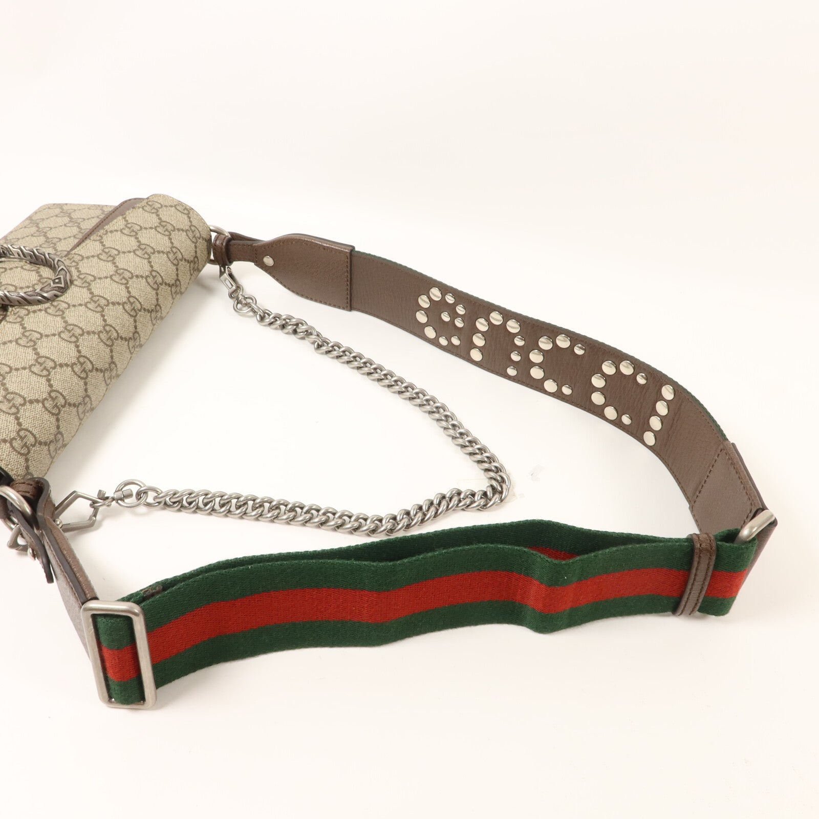 GUCCI 塗層帆布Dionysus Shoulder Bag鏈帶肩背袋