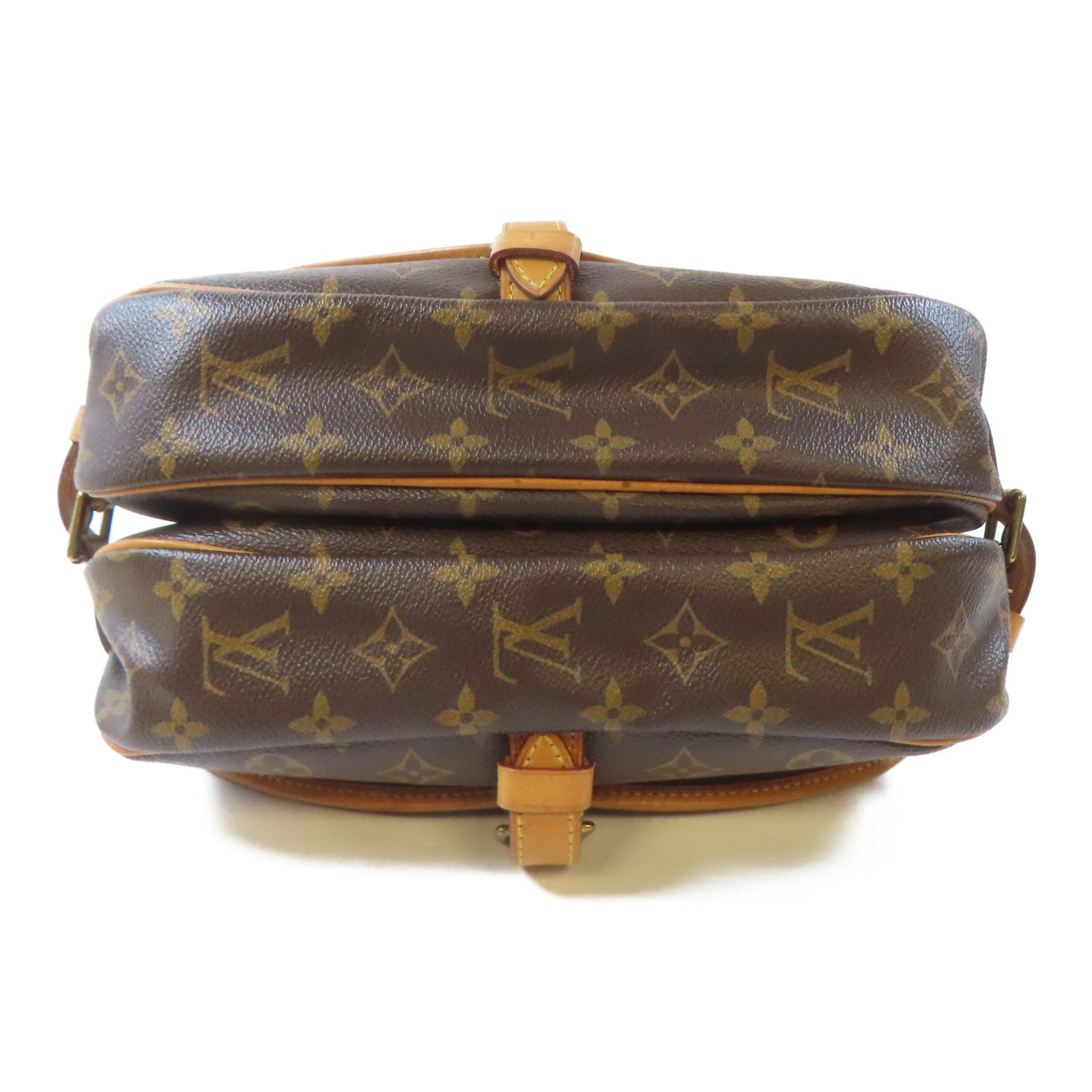 LOUIS VUITTON Monogram Saumur MM金扣肩背袋啡色