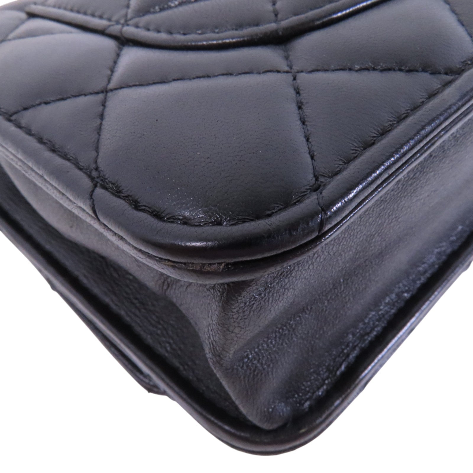 CHANEL 【激減優惠】羊皮皮革WOC Wallet On Chain金扣鏈帶肩背袋