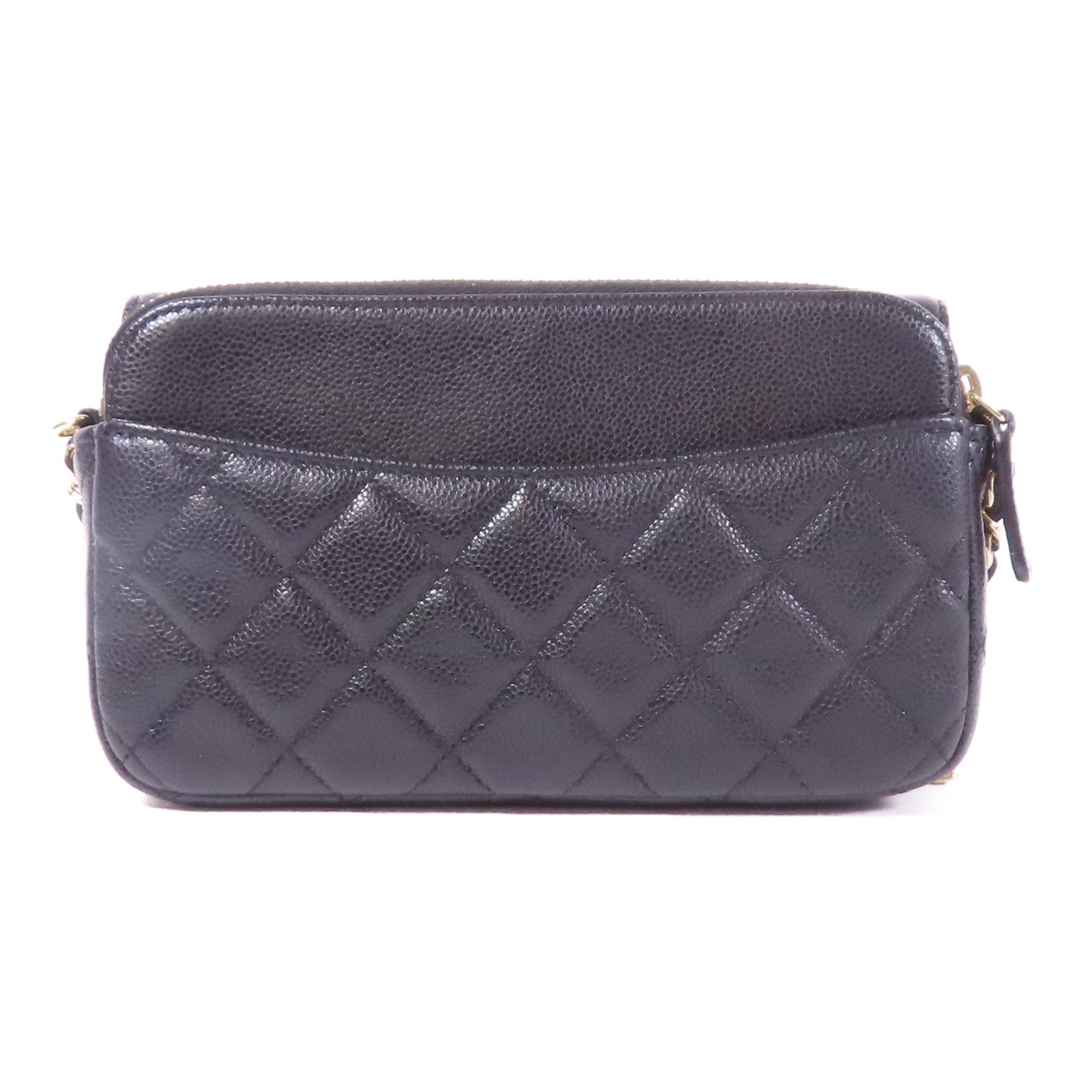CHANEL 牛皮皮革Chain Shoulder金扣鏈帶肩背袋