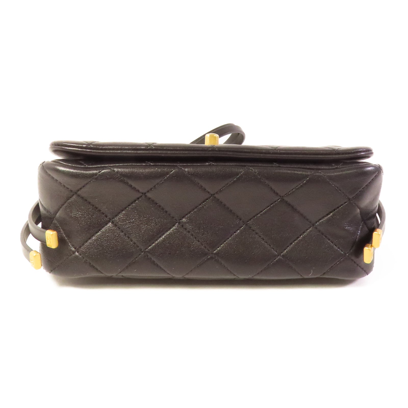 CHANEL 牛皮皮革Mini Chain Flap Bag金扣鏈帶肩背袋