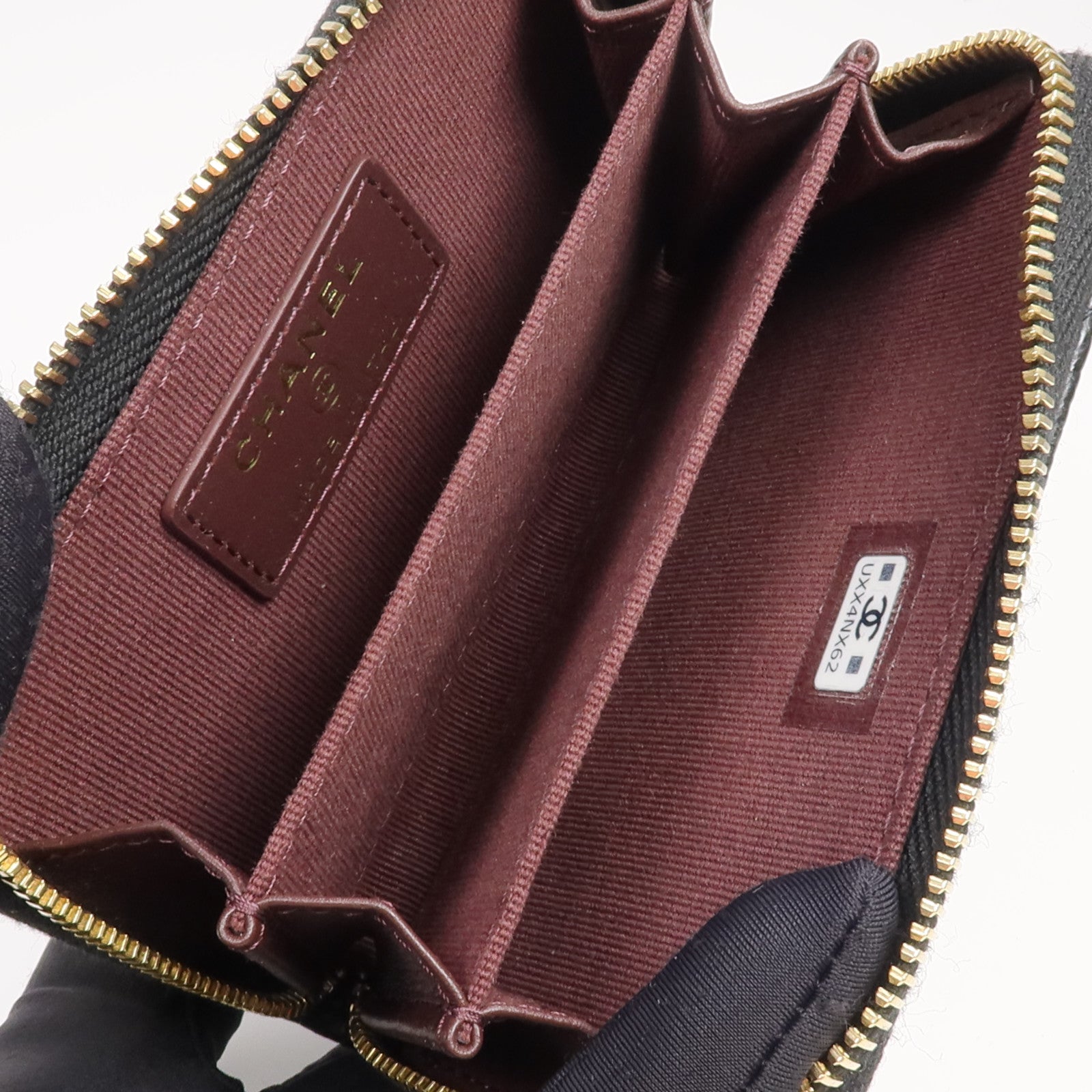 CHANEL 牛皮皮革Card Case/Coin Case金扣拉鏈卡片套/零錢包