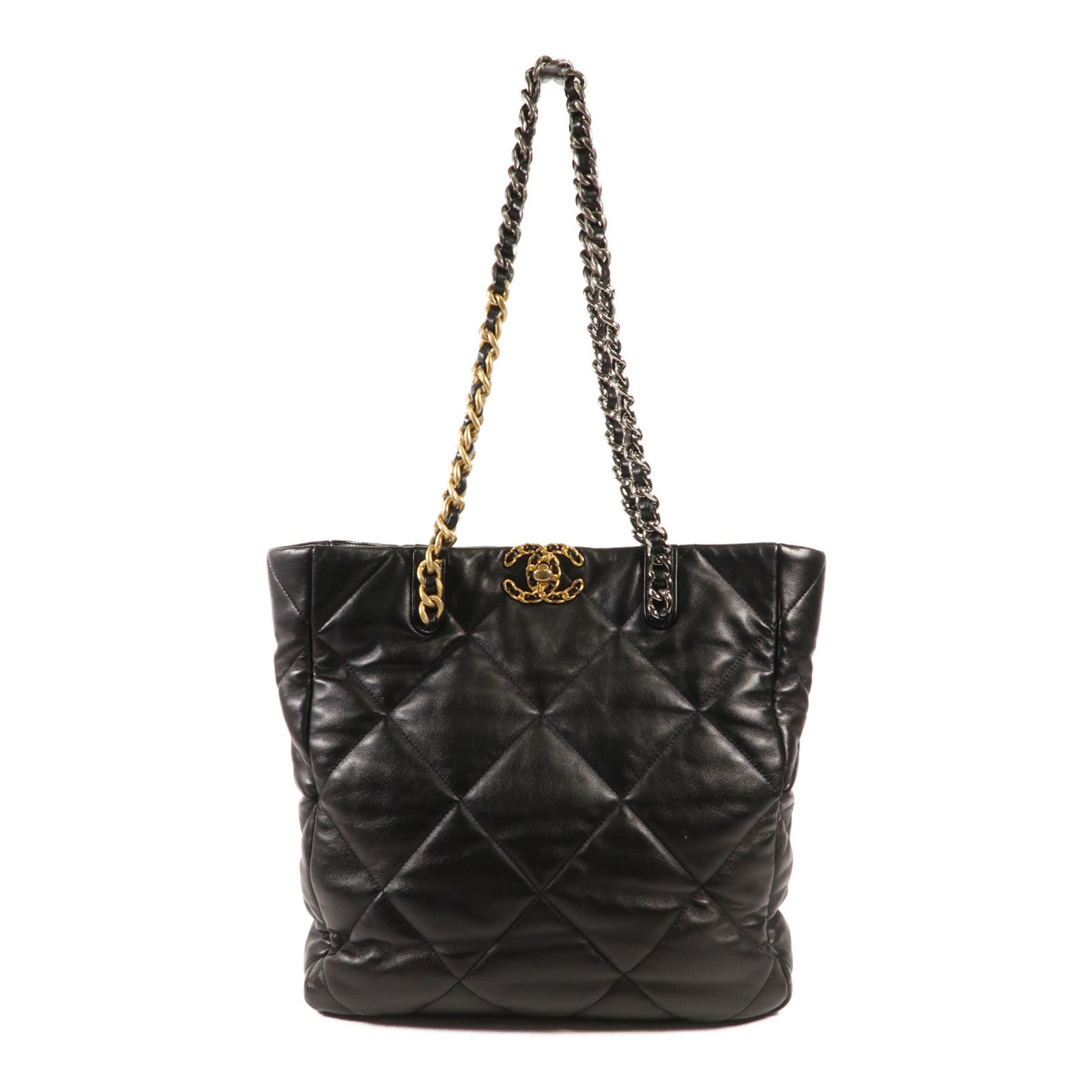 CHANEL 羊皮皮革Chanel 19 Tote金扣手挽袋