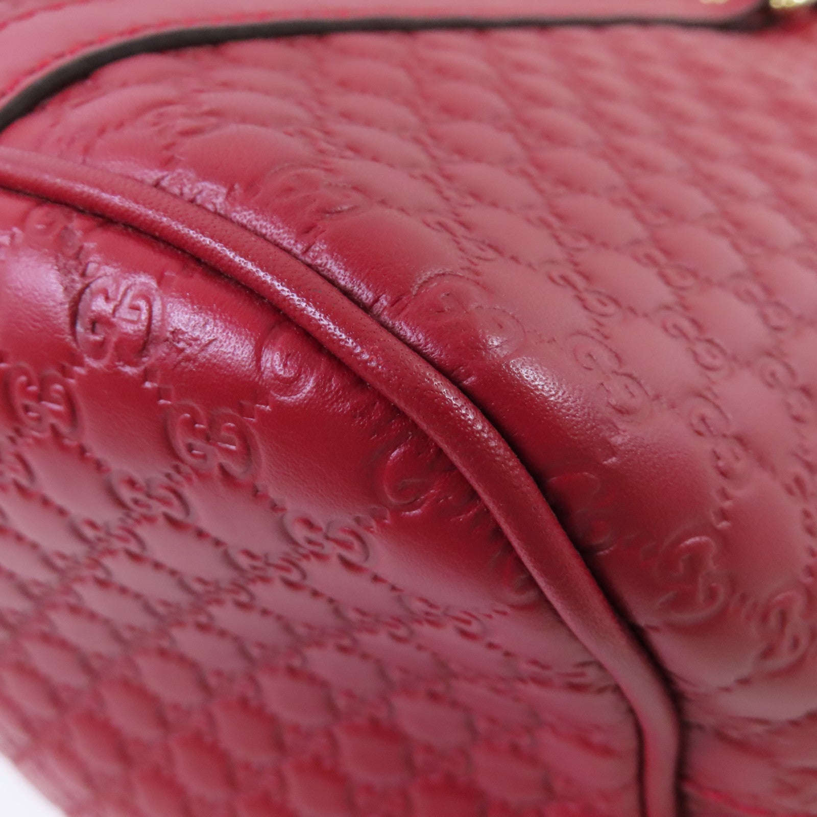 GUCCI 【激減優惠】牛皮皮革Micro Guccissima 2Way Shoulder Bag金扣手挽肩背兩用袋紅色