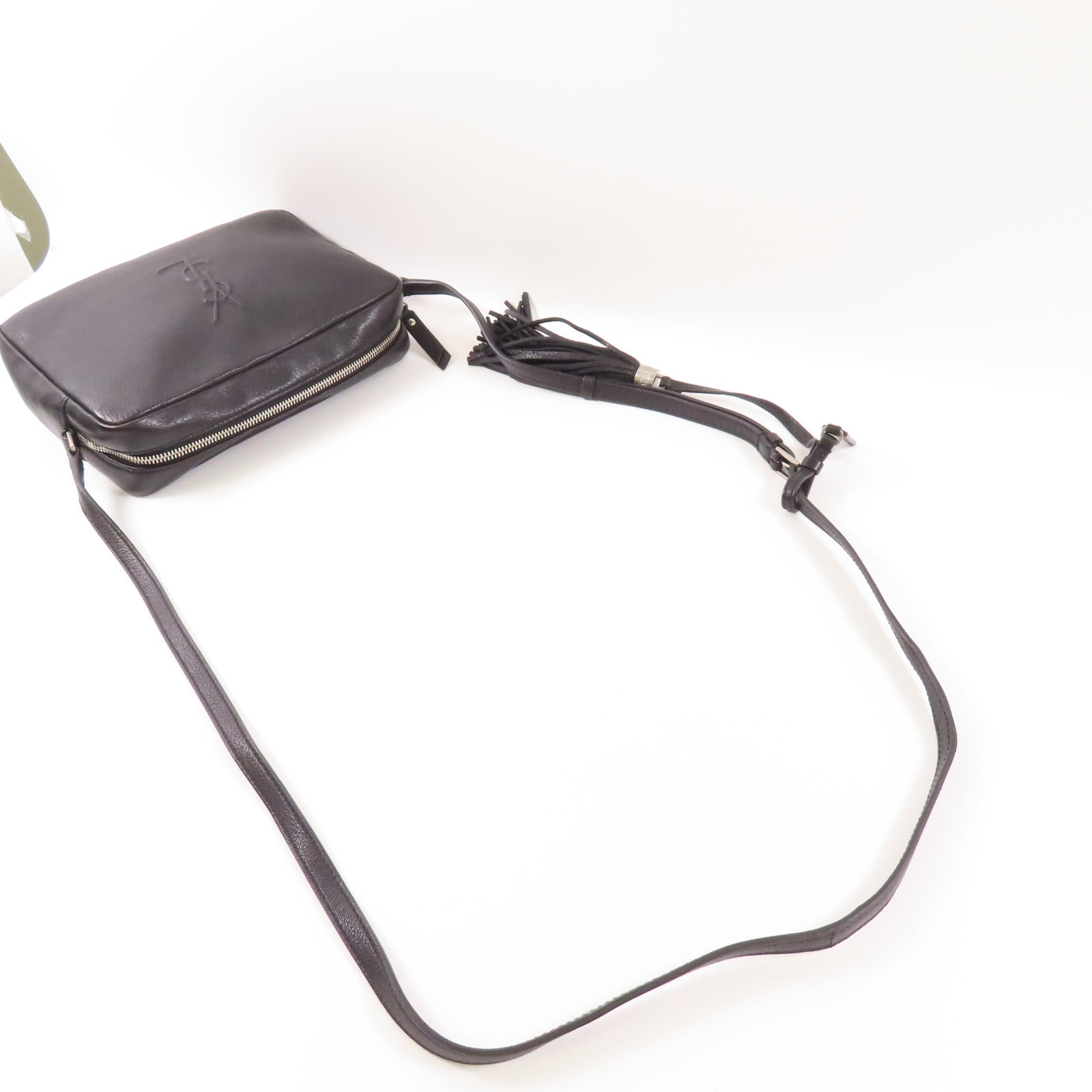 SAINT LAURENT 牛皮皮革Shoulder Bag銀扣肩背袋