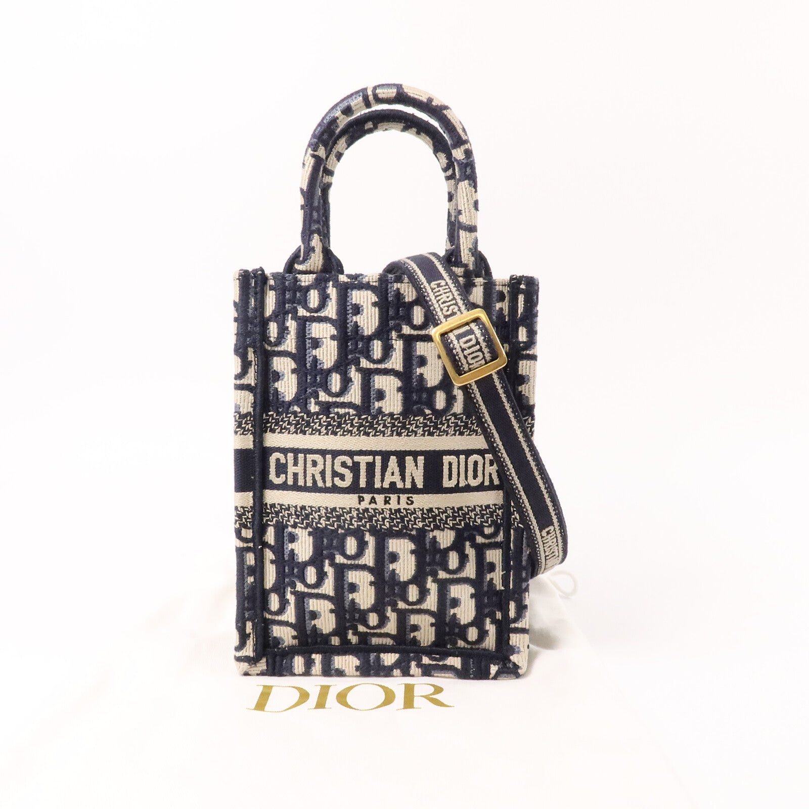 Dior 帆布Book Tote Mini金扣手挽肩背兩用袋