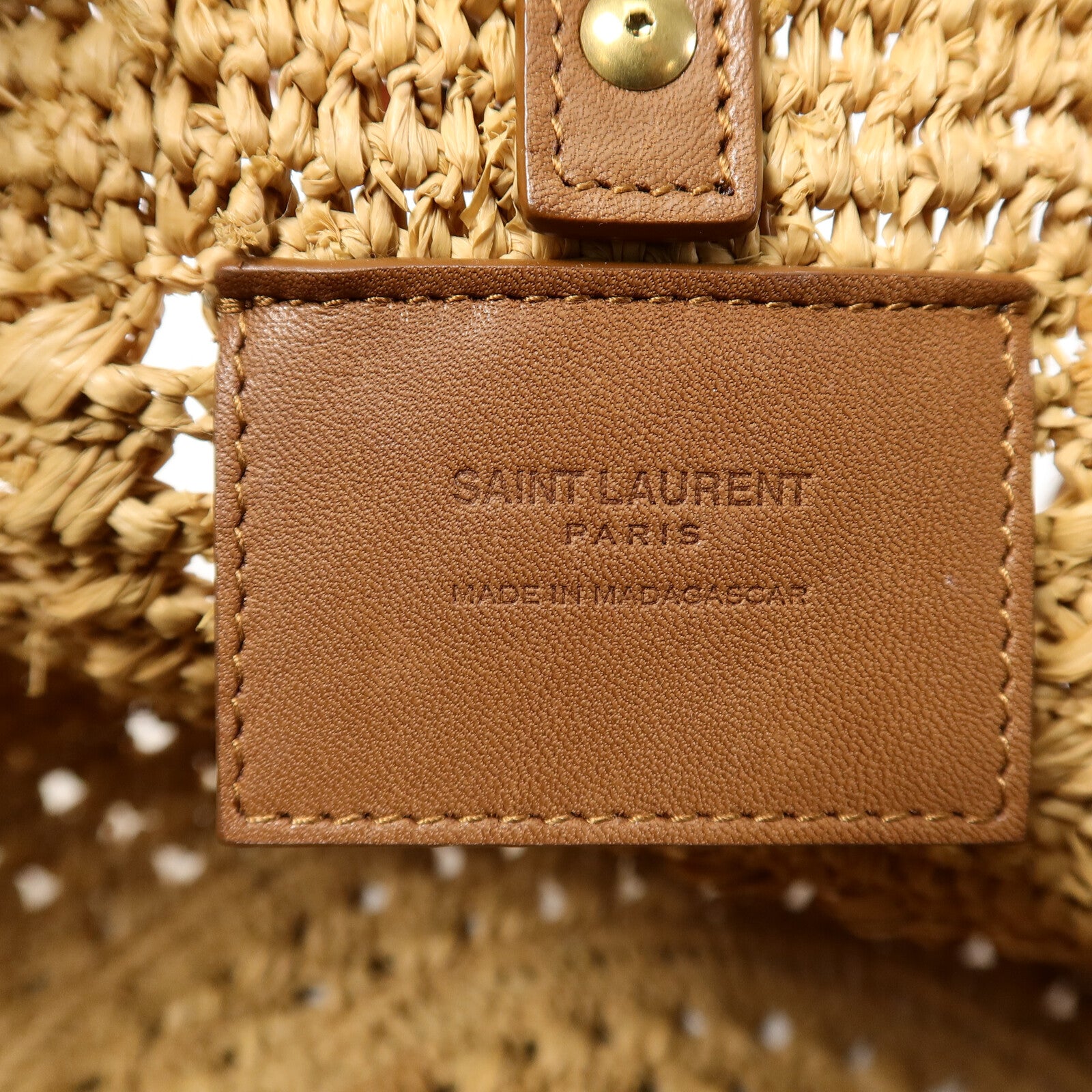 YVES SAINT LAURENT Raffia Small Panier Tote Bag手挽袋