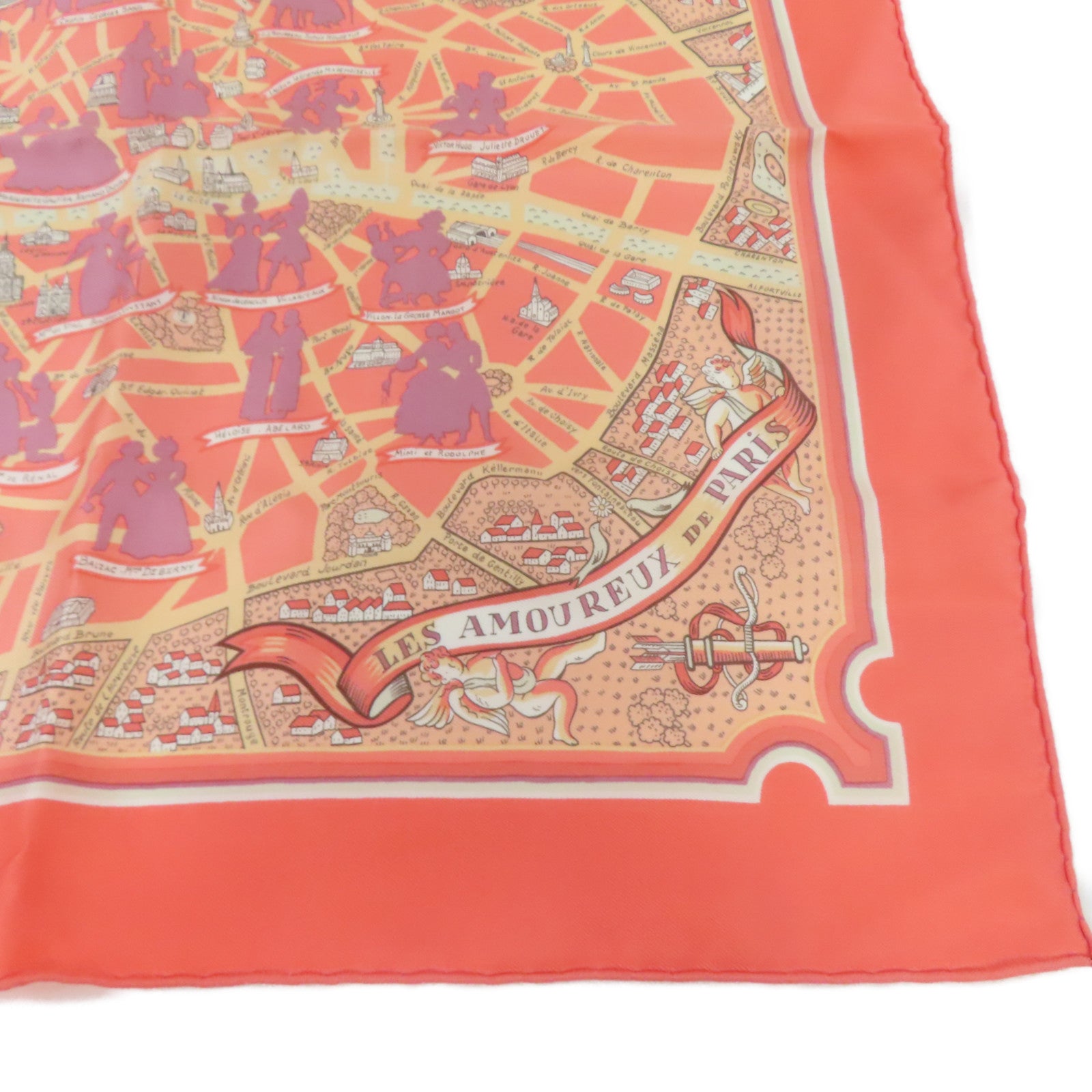 HERMES 【激減優惠】絲質Scarf絲巾橙紅色/橙色