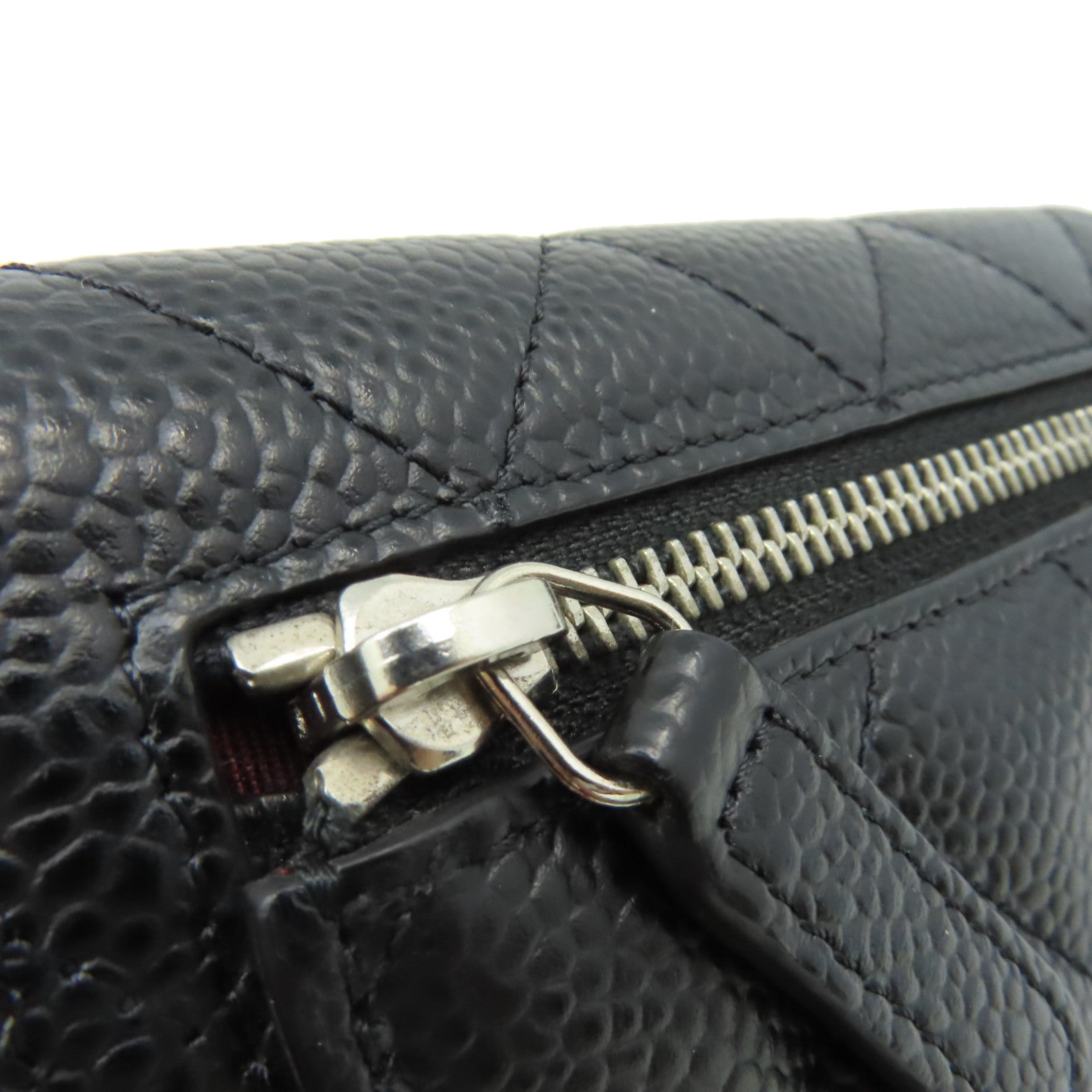 CHANEL 菱格Caviar皮革Classic Small Flap Wallet銀扣錢包黑色