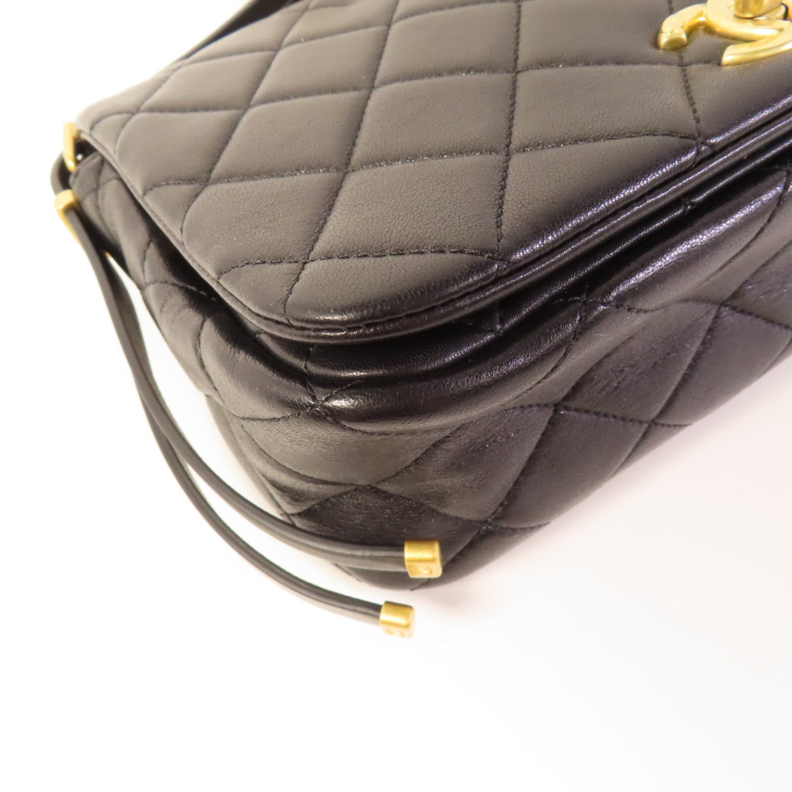 CHANEL 牛皮皮革Mini Chain Flap Bag金扣鏈帶肩背袋