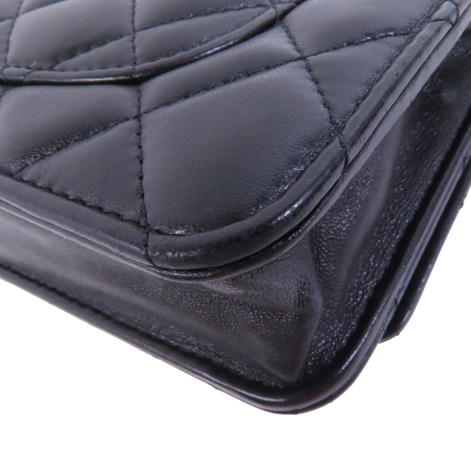 CHANEL 【激減優惠】羊皮皮革WOC Wallet On Chain金扣鏈帶肩背袋