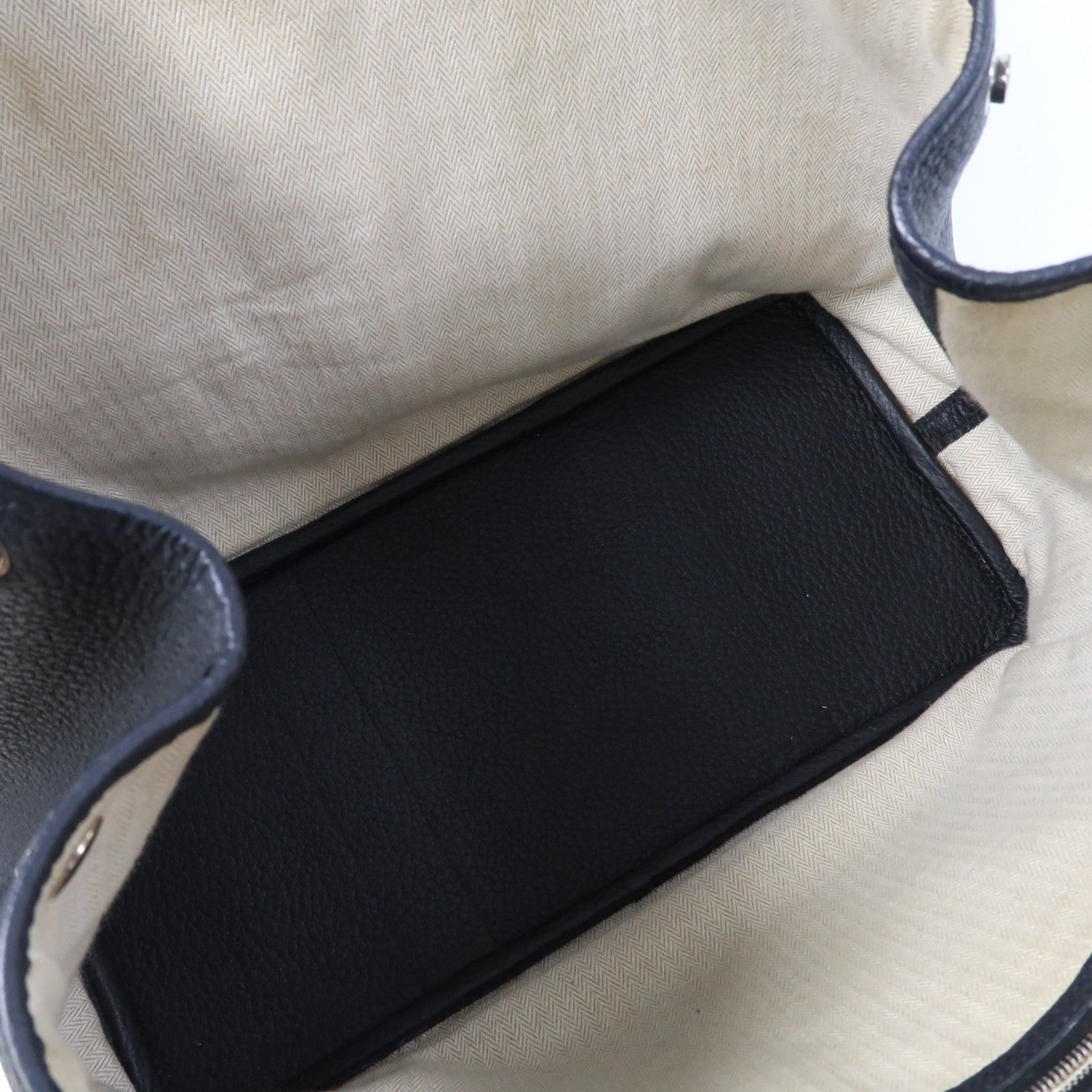 HERMES Negonda皮革Garden Party PM銀扣手挽袋Bleu Ocean/