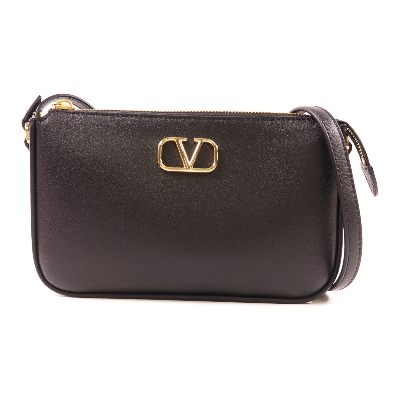 Valentino GHW Vlogo Mini Bag Shoulder Bag 6W2P0AA9MIM/0NO Calfskin Leather Black