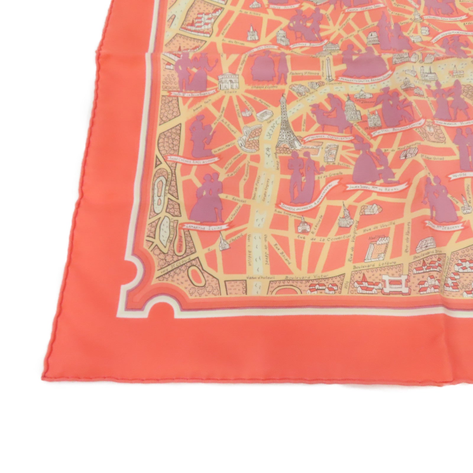 HERMES 【激減優惠】絲質Scarf絲巾橙紅色/橙色
