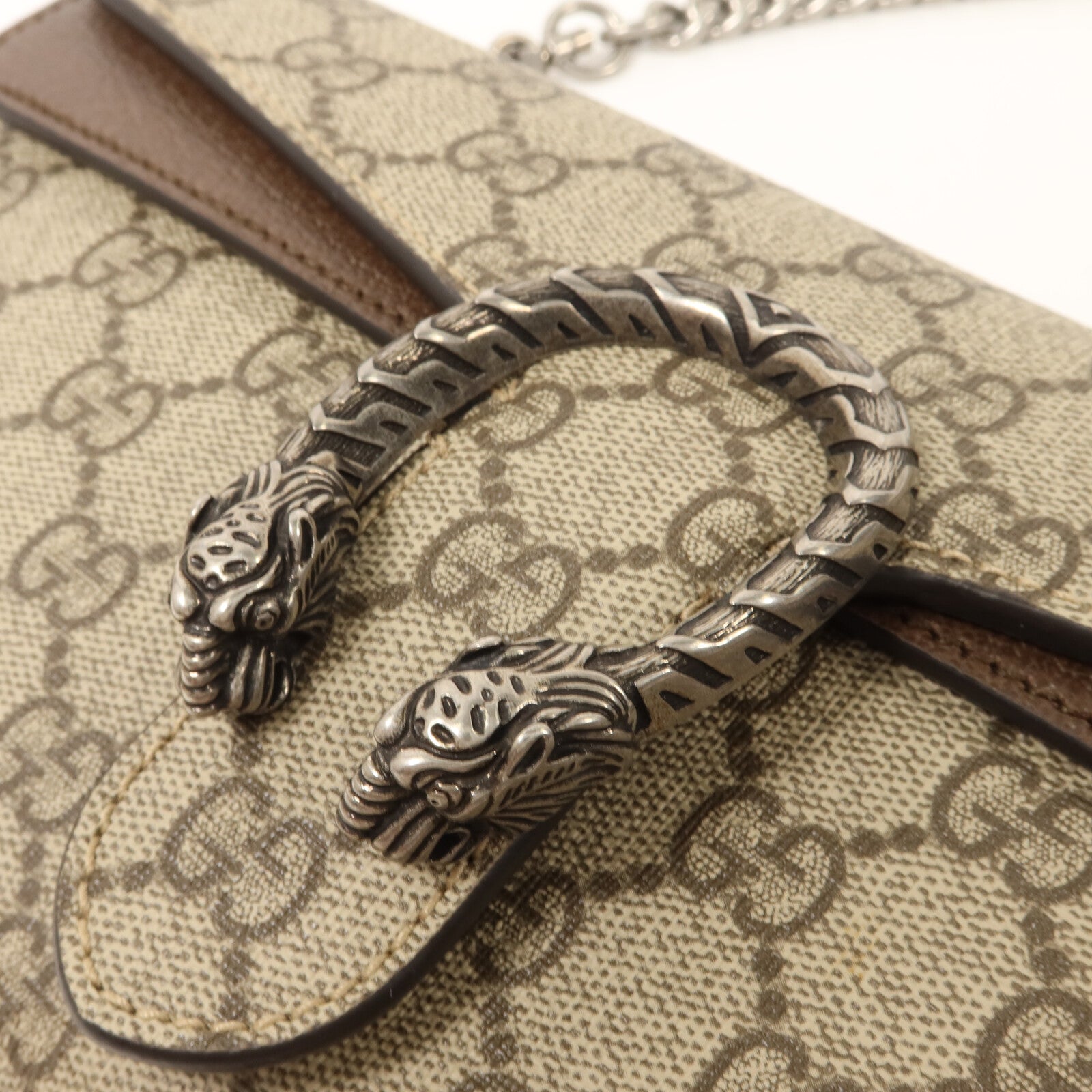 GUCCI 塗層帆布Dionysus Shoulder Bag鏈帶肩背袋