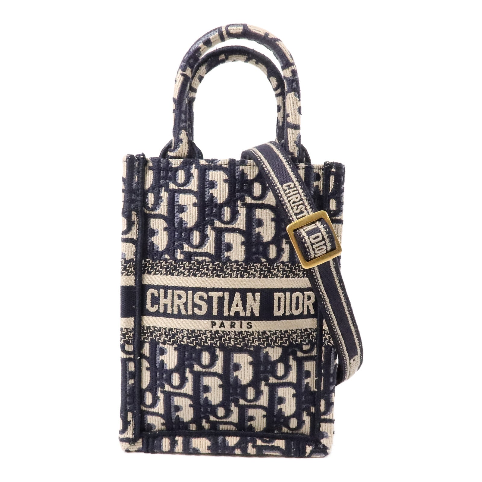 Dior 帆布Book Tote Mini金扣手挽肩背兩用袋