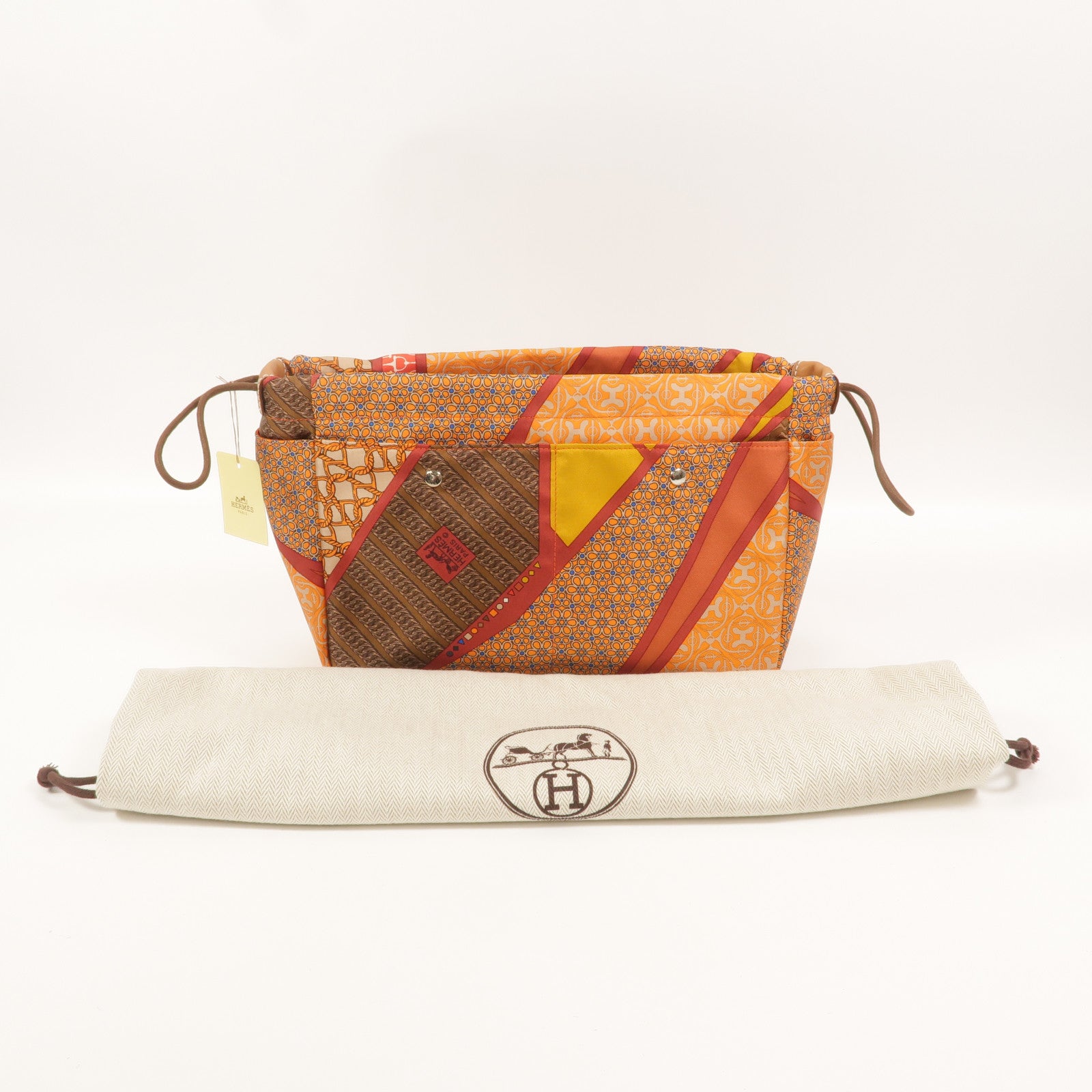 HERMES 絲質/Barenia皮革Fourbi 25 Pouch手拿包
