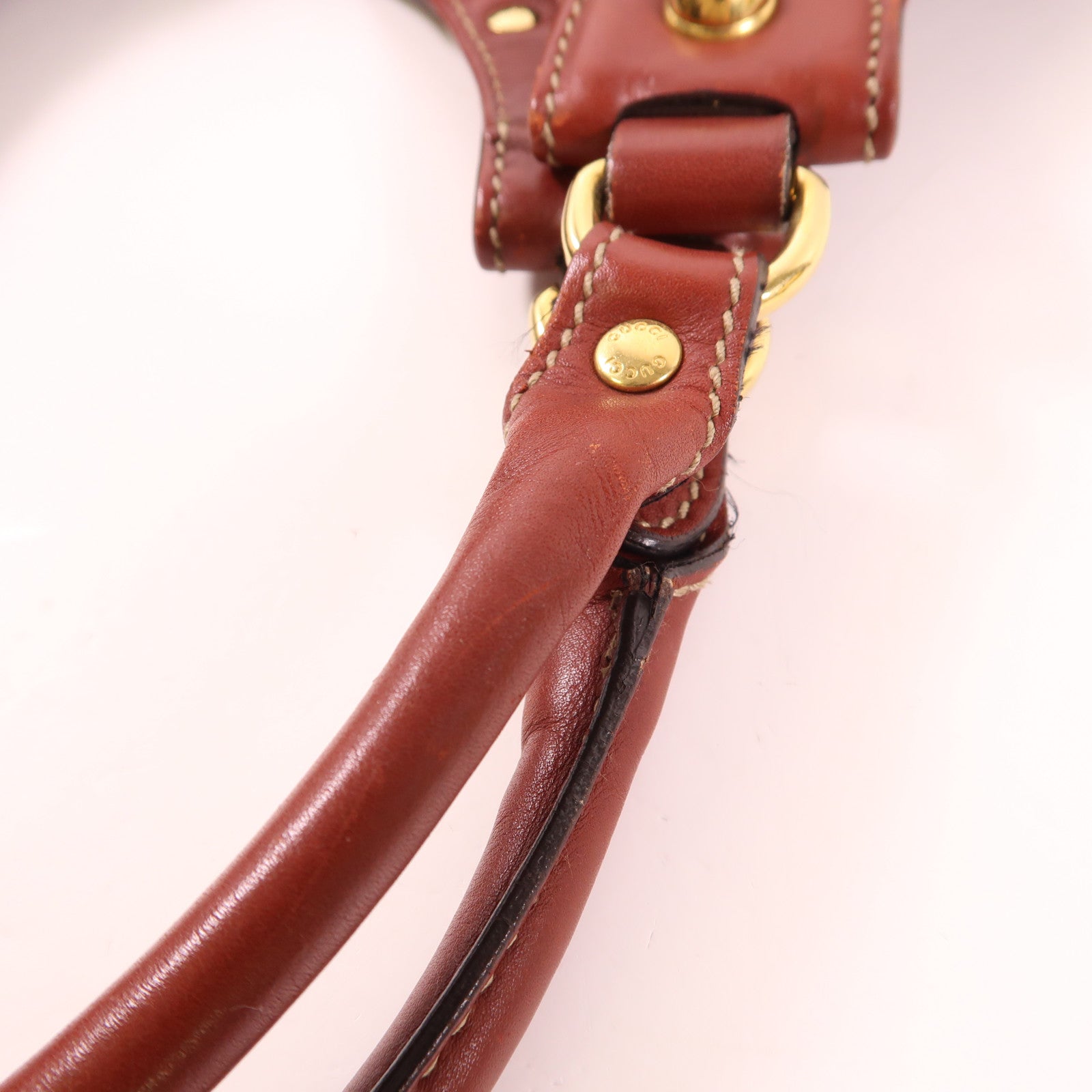 GUCCI 牛皮皮革Handbag金扣手挽袋