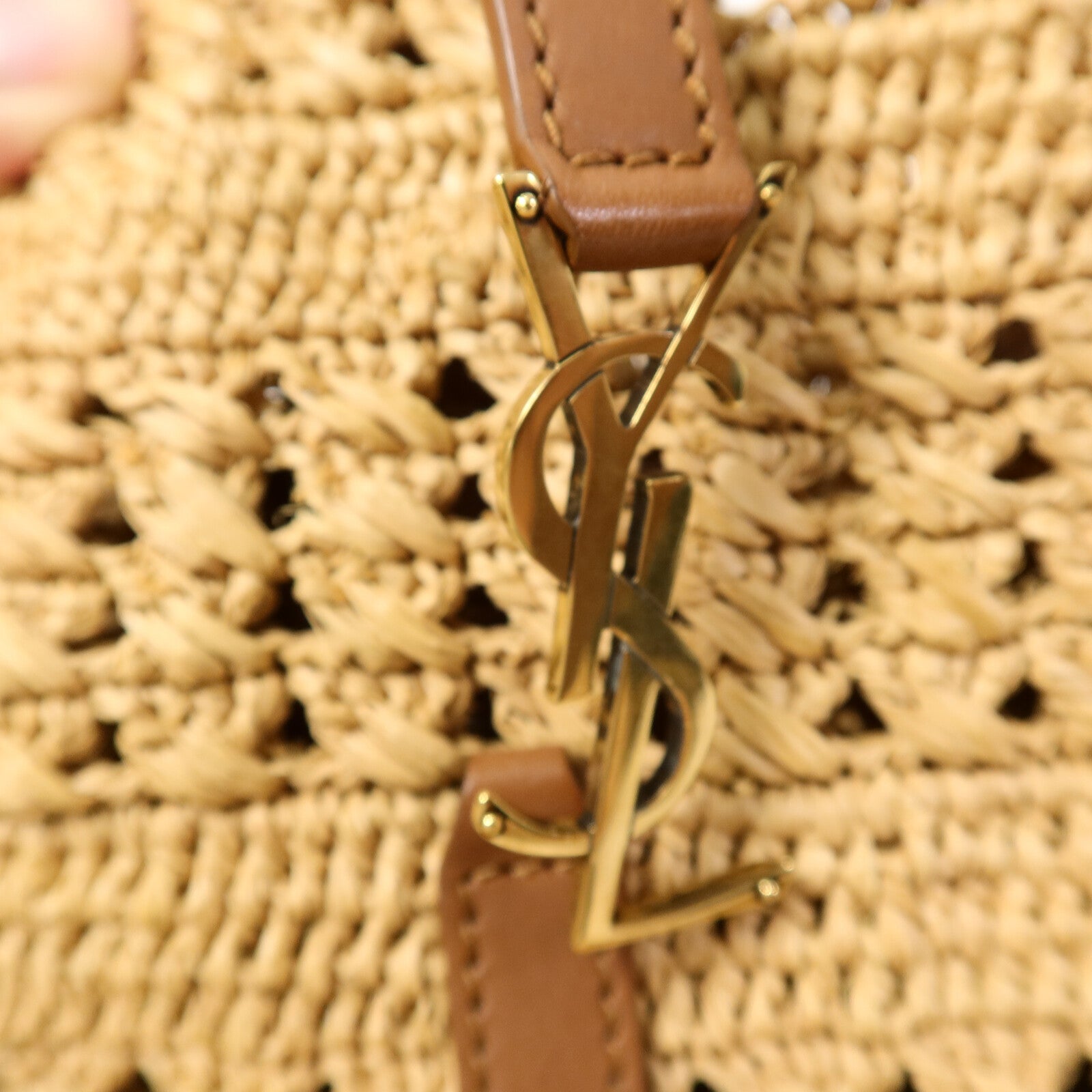 YVES SAINT LAURENT Raffia Small Panier Tote Bag手挽袋