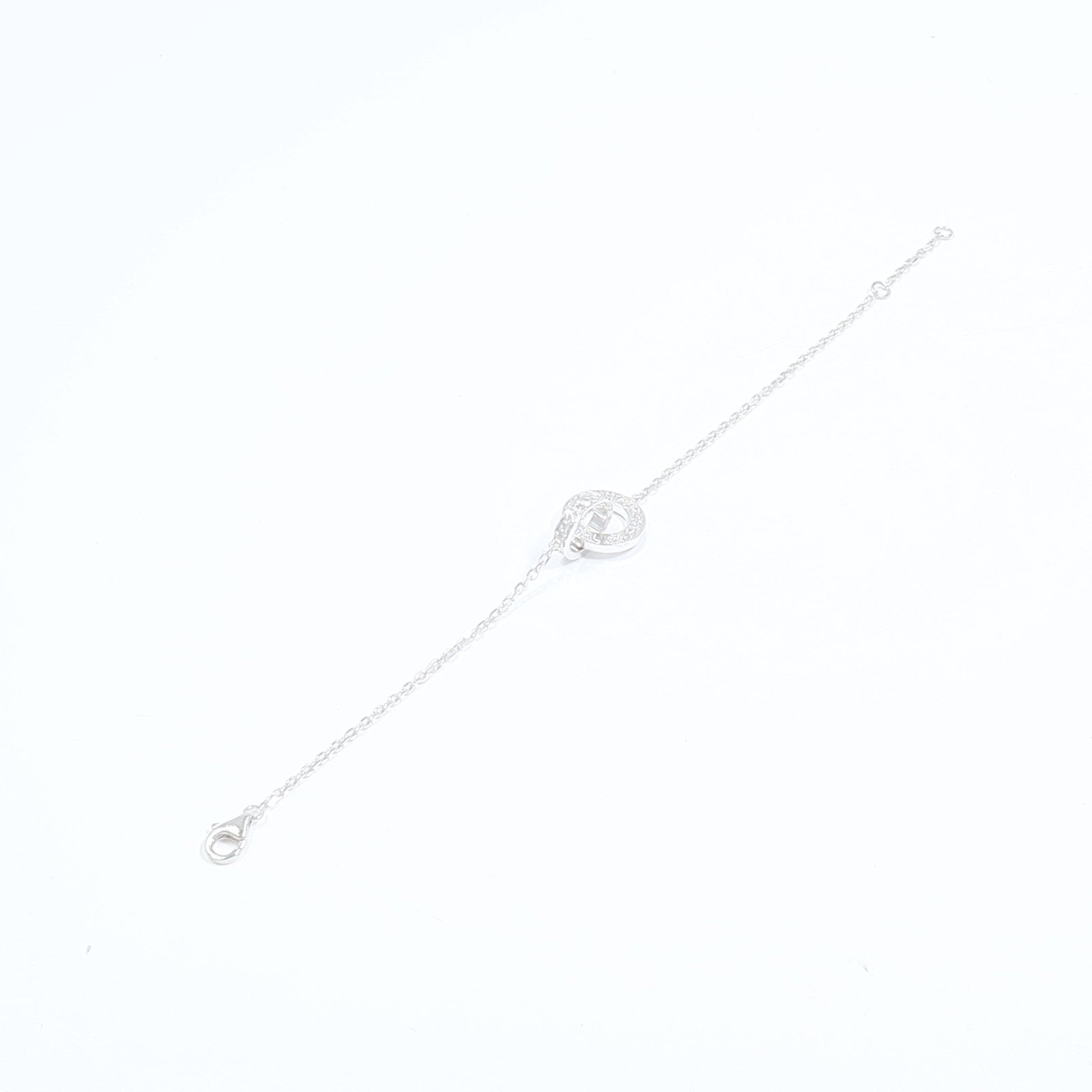 CARTIER 18K白金Love Bracelet On Chain Paved鑽石手鏈