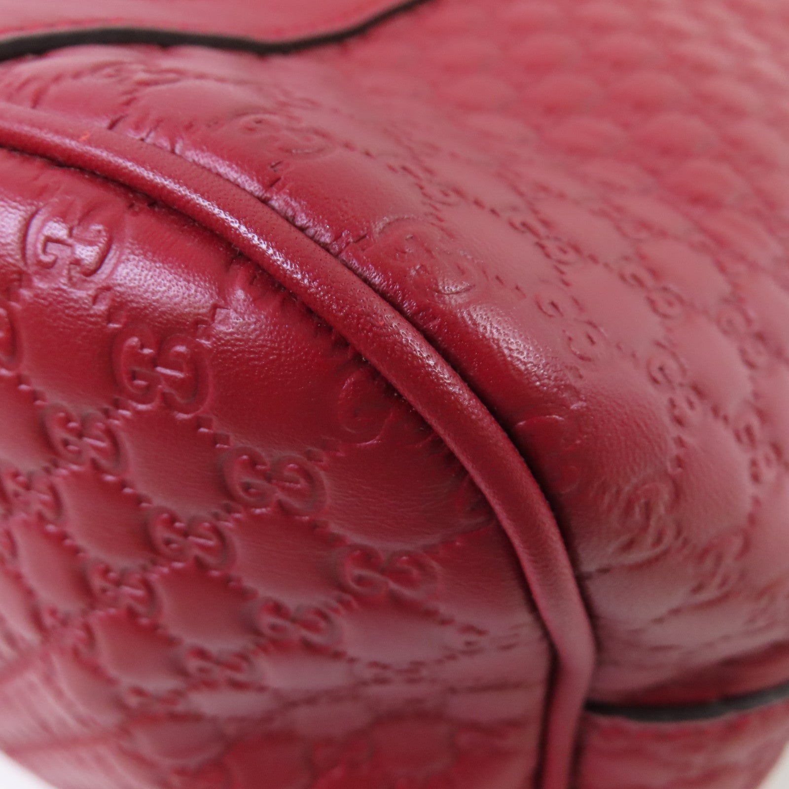 GUCCI 【激減優惠】牛皮皮革Micro Guccissima 2Way Shoulder Bag金扣手挽肩背兩用袋紅色