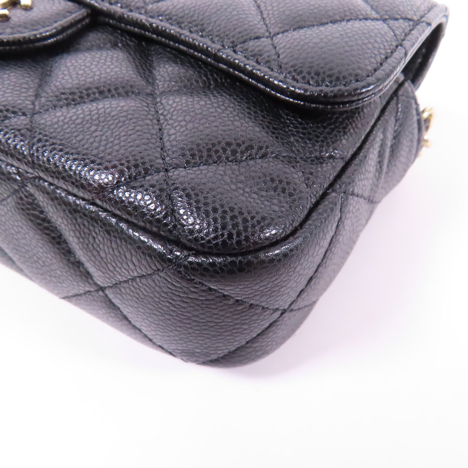 CHANEL 牛皮皮革Chain Shoulder金扣鏈帶肩背袋