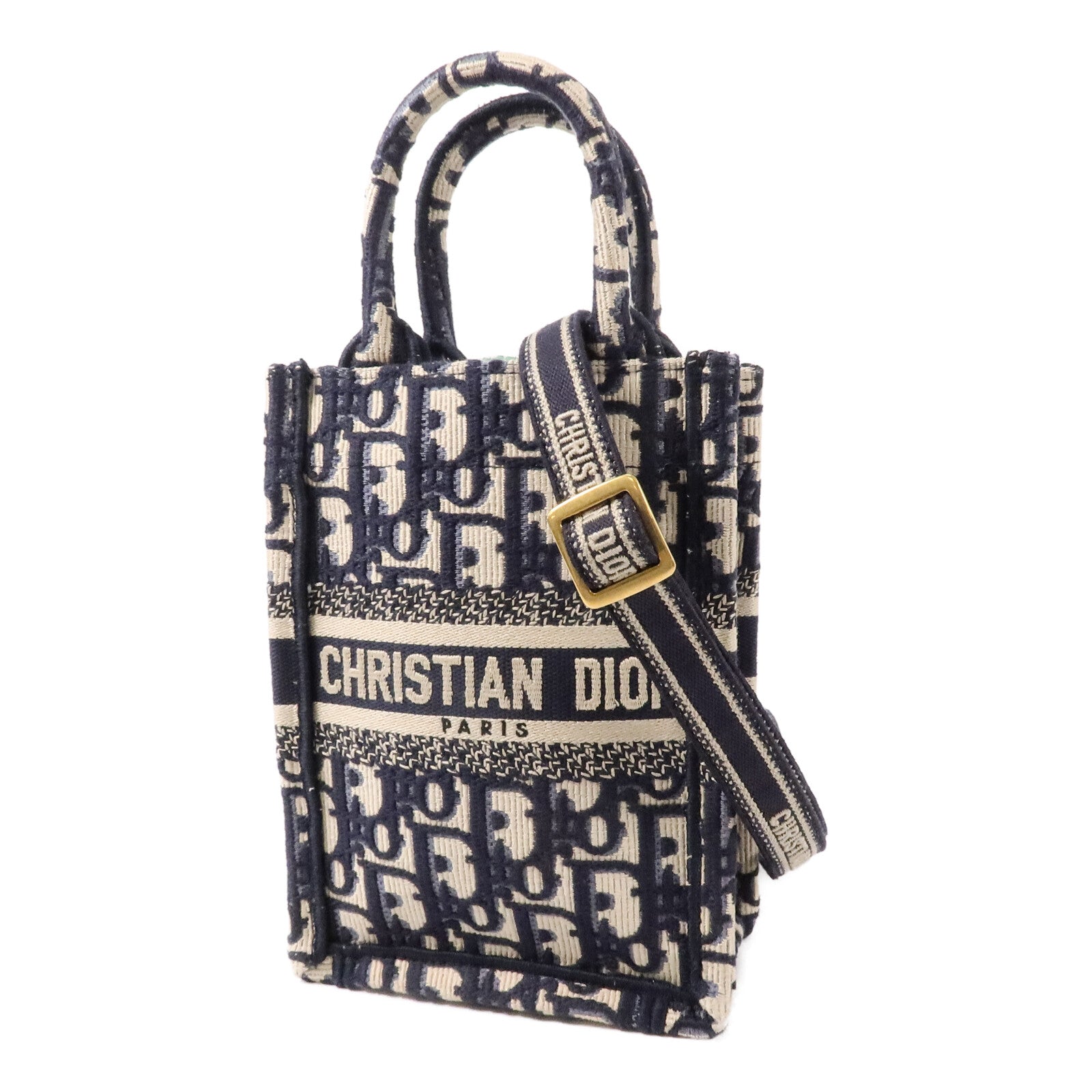 Dior 帆布Book Tote Mini金扣手挽肩背兩用袋