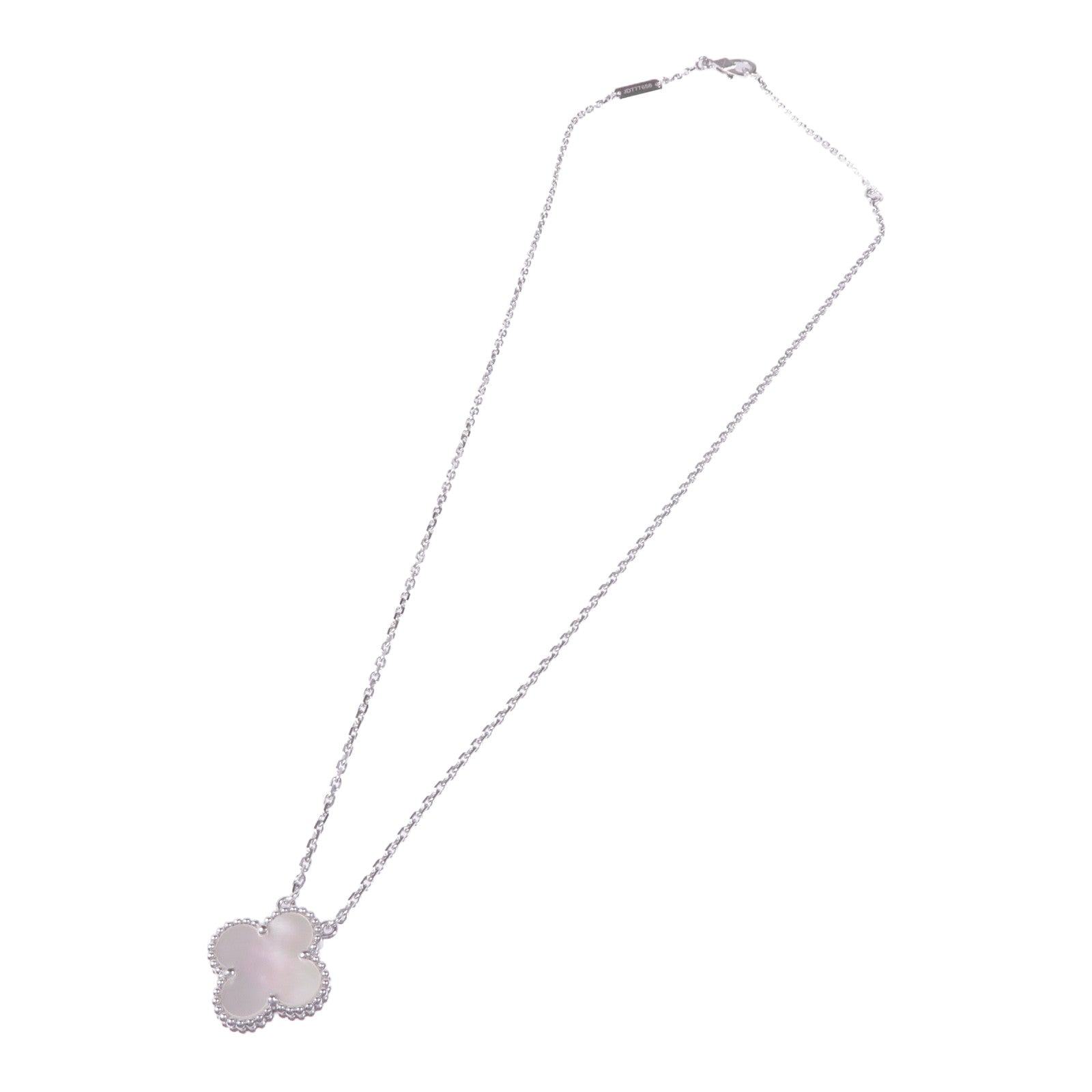 Van Cleef & Arpels 18K白金Vintage Alhambra Pendant珍珠母貝項鍊