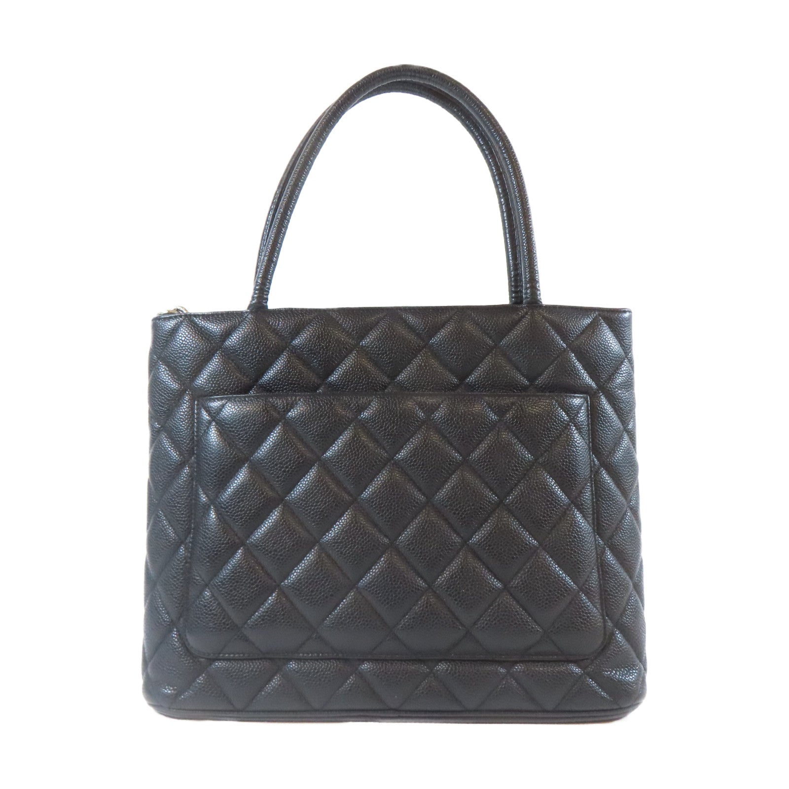 CHANEL 【激減優惠】菱格Caviar皮革Shoulder Bag銀扣肩背袋黑色
