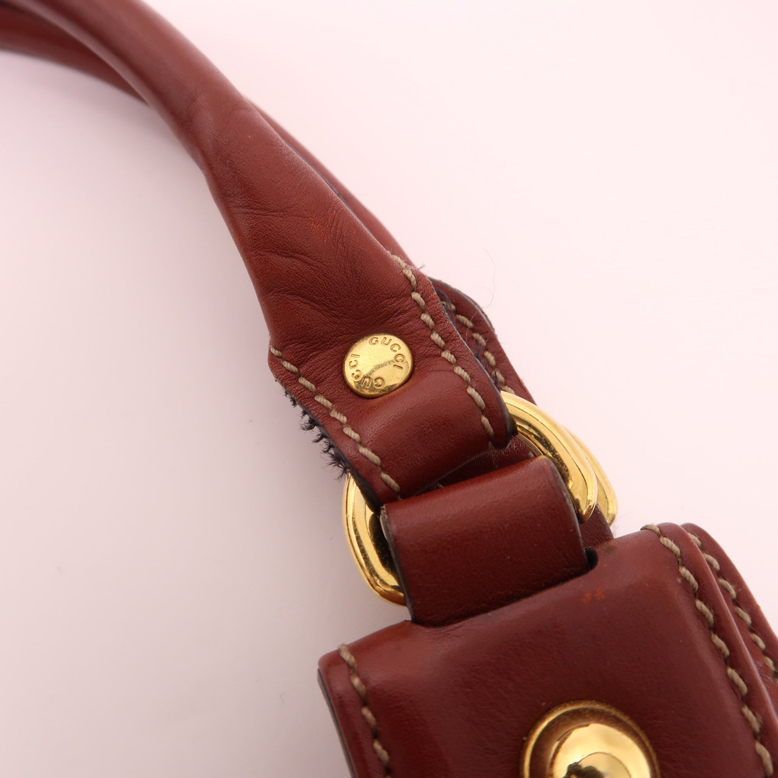 GUCCI 牛皮皮革Handbag金扣手挽袋