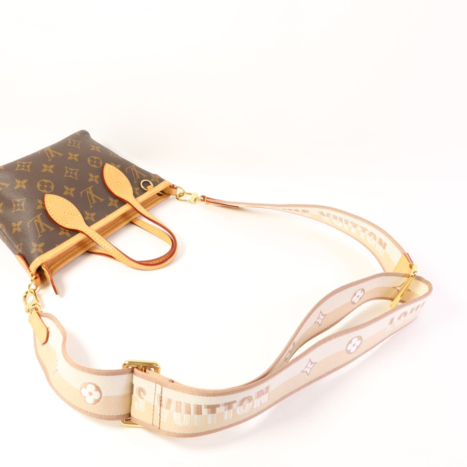 LOUIS VUITTON 【激減優惠】Monogram Neverfull BB金扣手挽肩背兩用袋