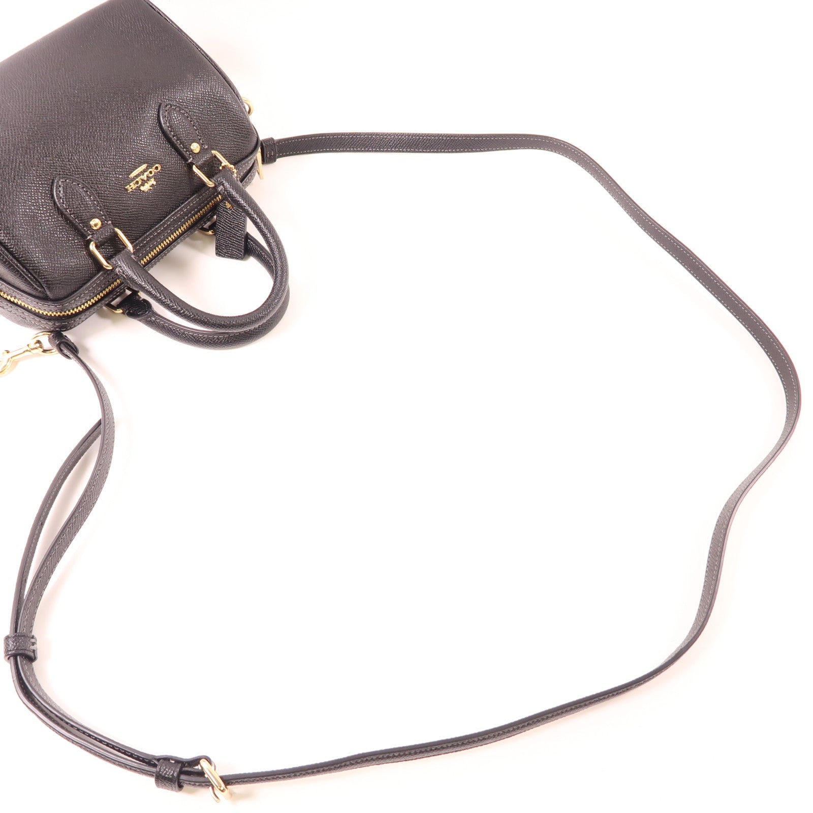 COACH 牛皮皮革Mini Rowan Crossbody金扣手挽肩背兩用袋