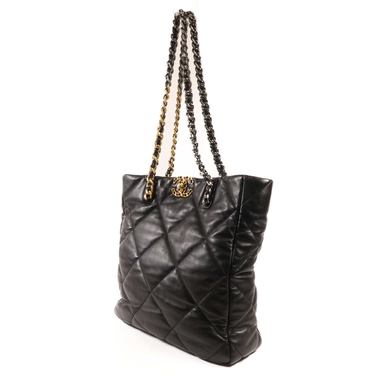 CHANEL 羊皮皮革Chanel 19 Tote金扣手挽袋
