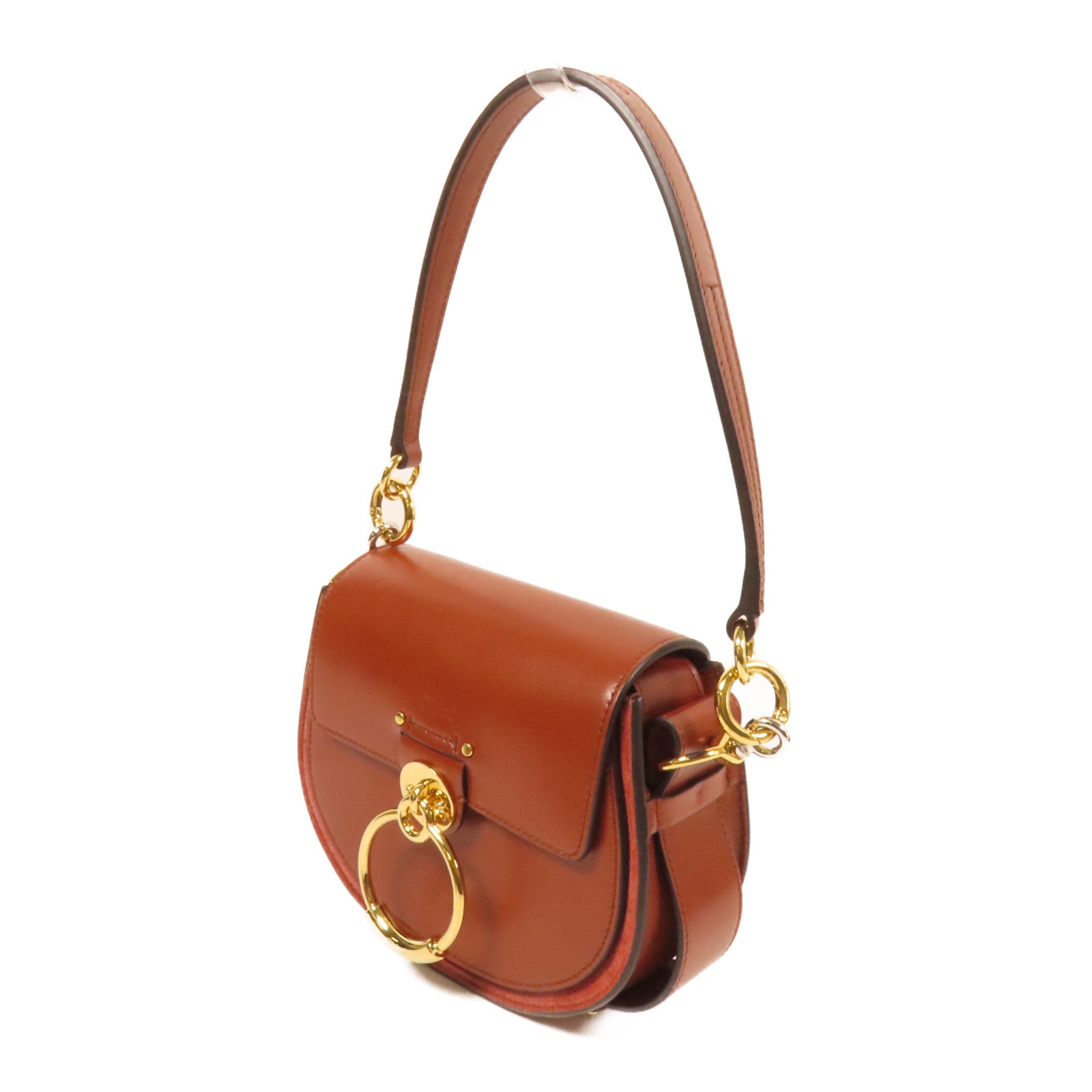 Chloe 牛皮皮革Tess金扣手挽肩背兩用袋