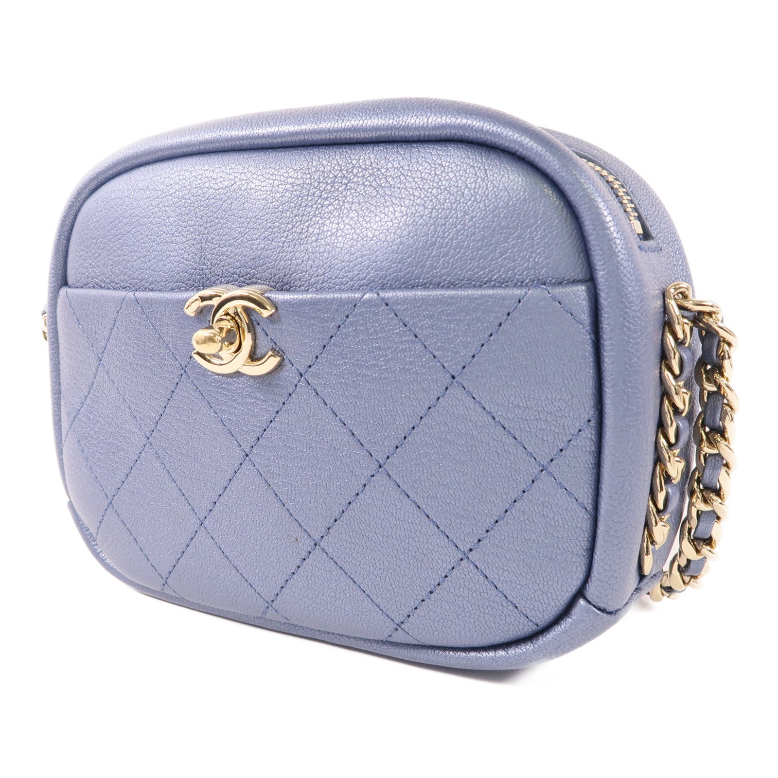 CHANEL 牛皮皮革Camera Case金扣肩背袋