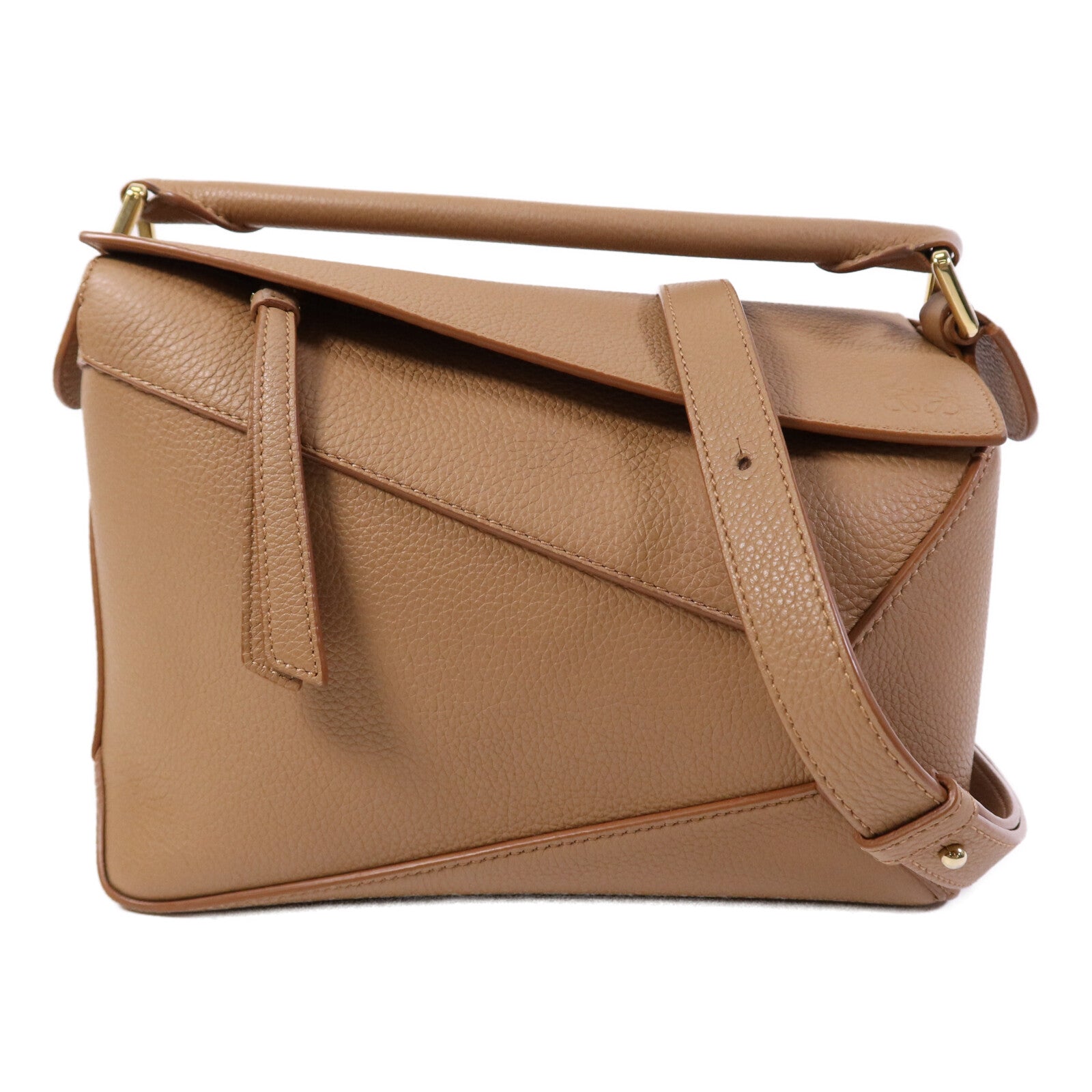 LOEWE 牛皮皮革Small Puzzle Edge金扣手挽肩背兩用袋