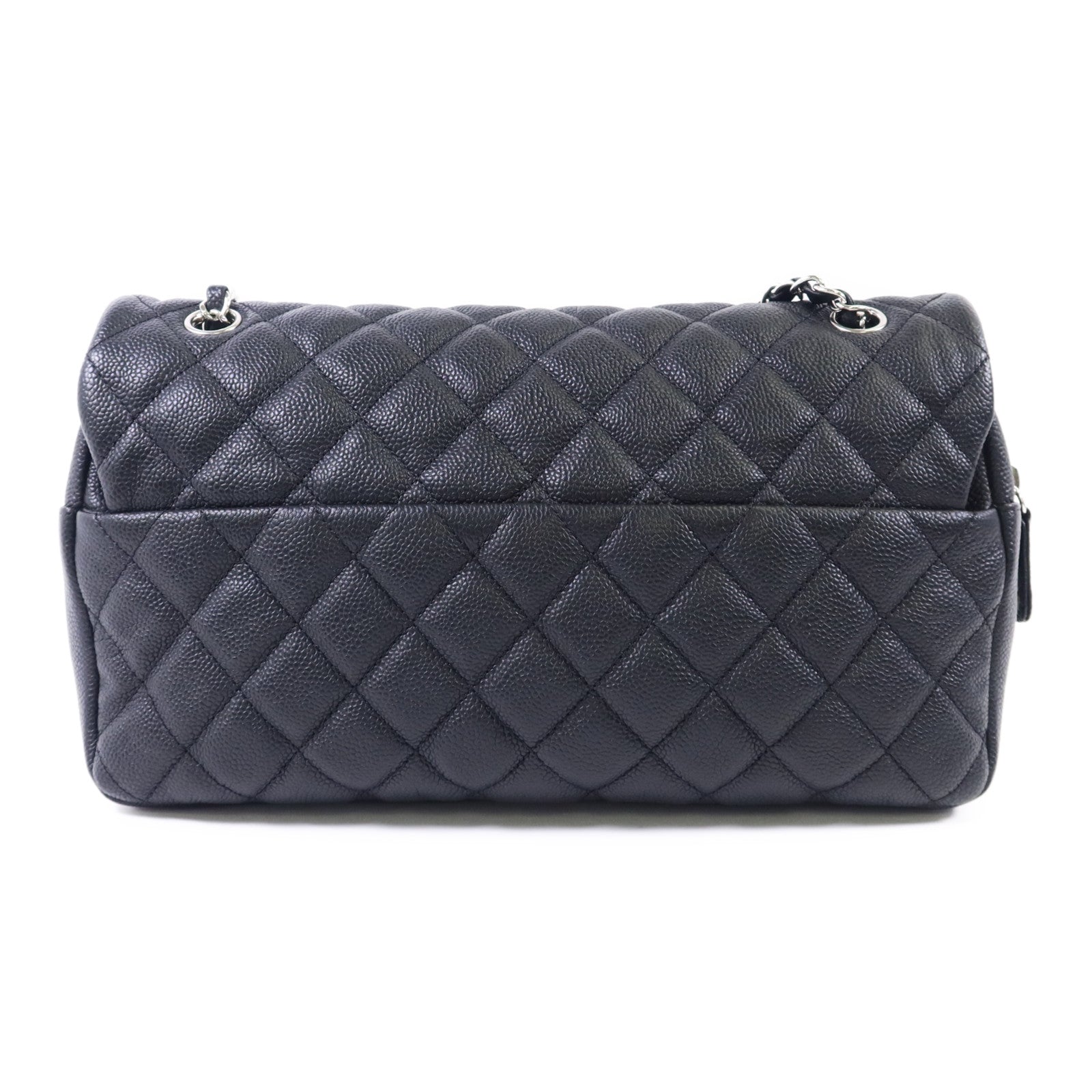 CHANEL 牛皮皮革Chain Shoulder Bag銀扣鏈帶肩背袋