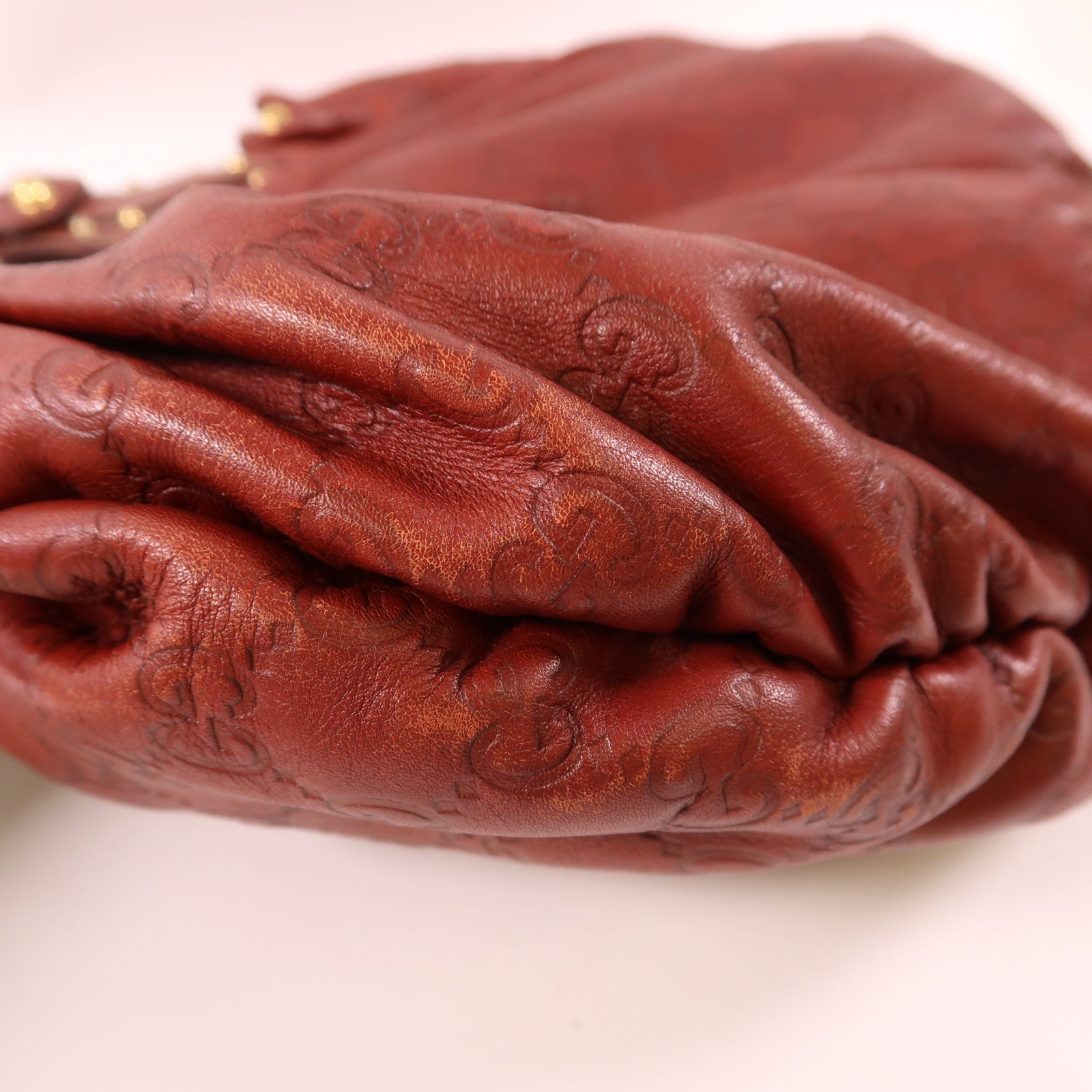 GUCCI 牛皮皮革Handbag金扣手挽袋