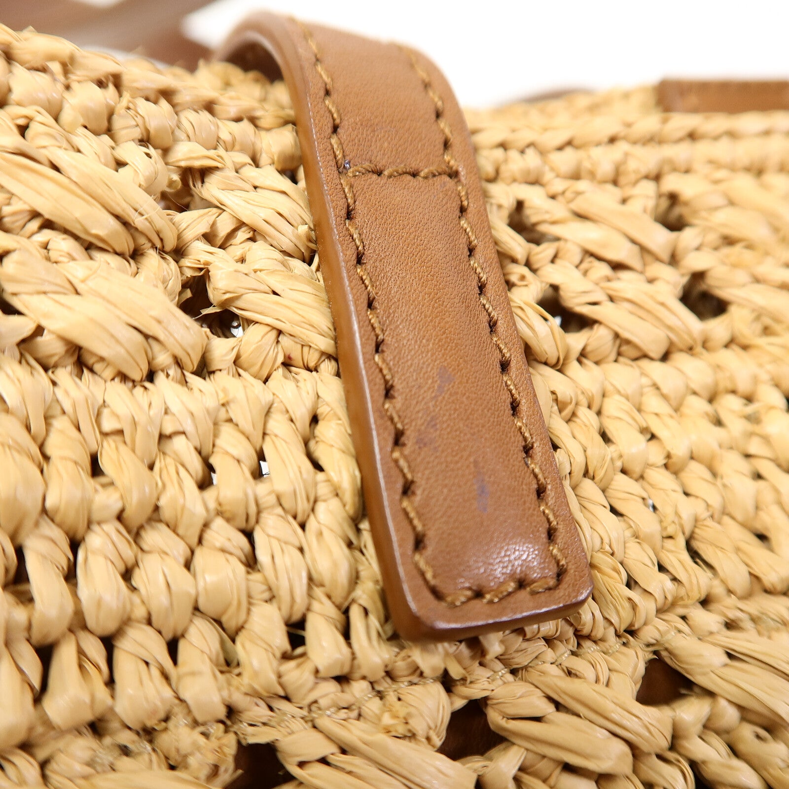 YVES SAINT LAURENT Raffia Small Panier Tote Bag手挽袋