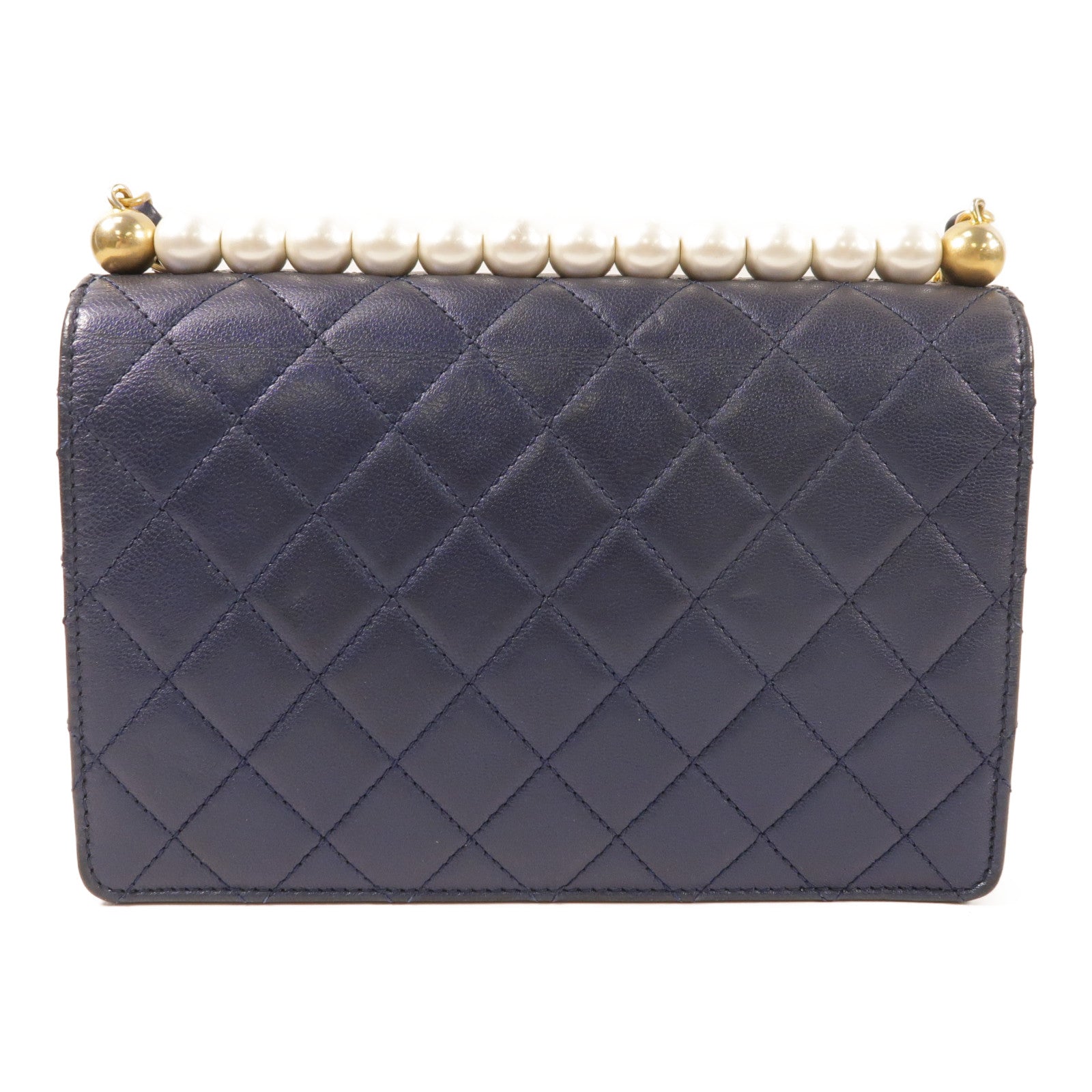 CHANEL 牛皮皮革Chain Shoulder金扣鏈帶肩背袋