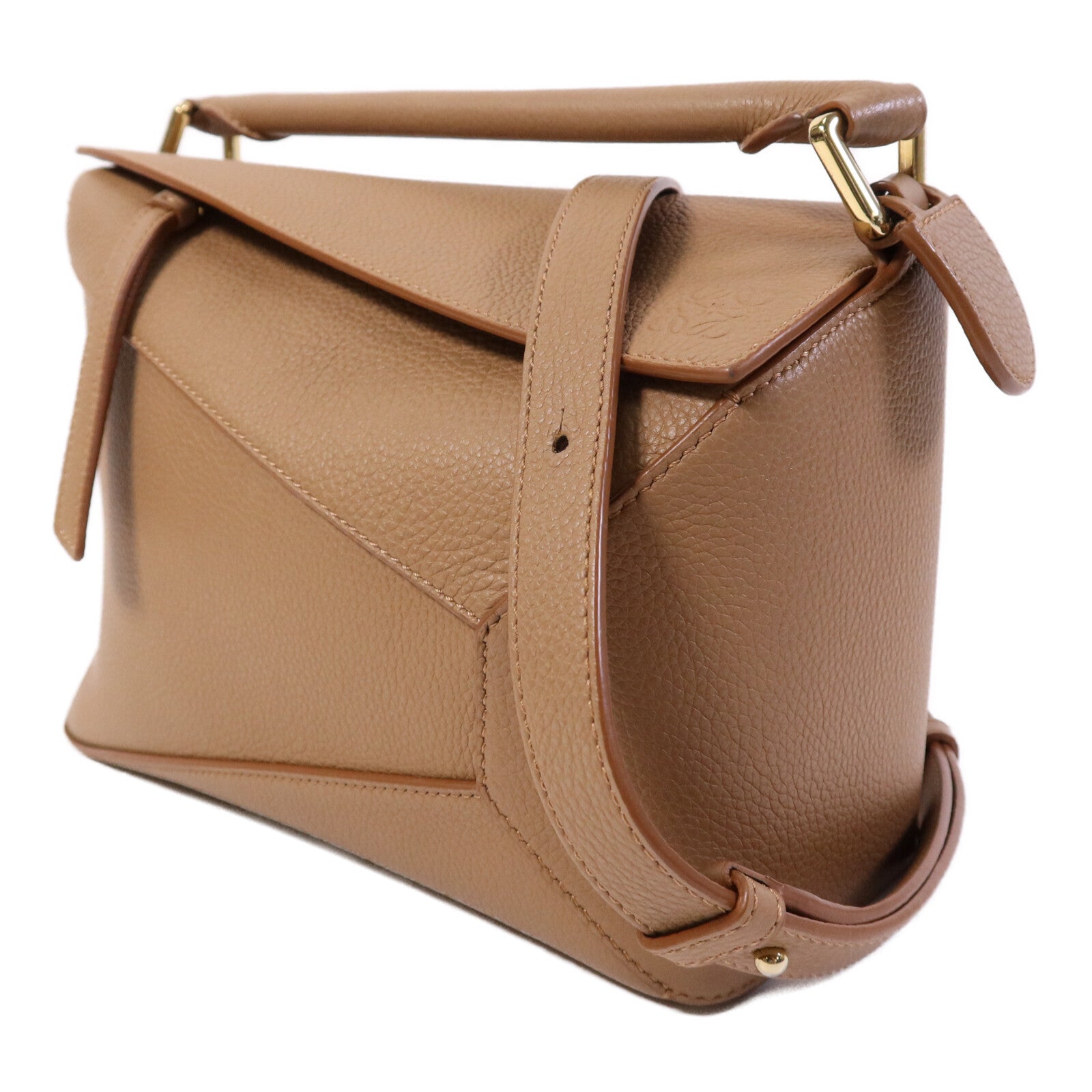 LOEWE 牛皮皮革Small Puzzle Edge金扣手挽肩背兩用袋